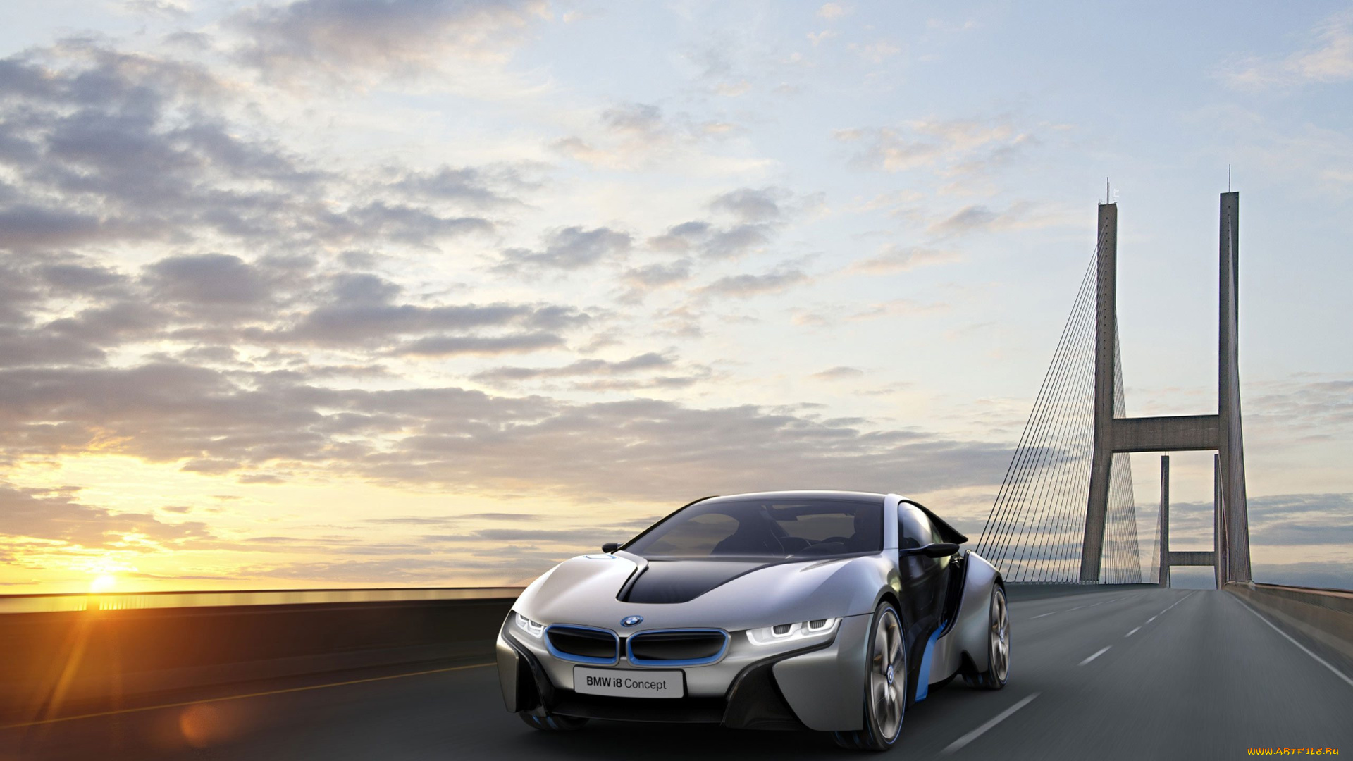 bmw, i8, автомобили, концепт, бмв, мост, дорога