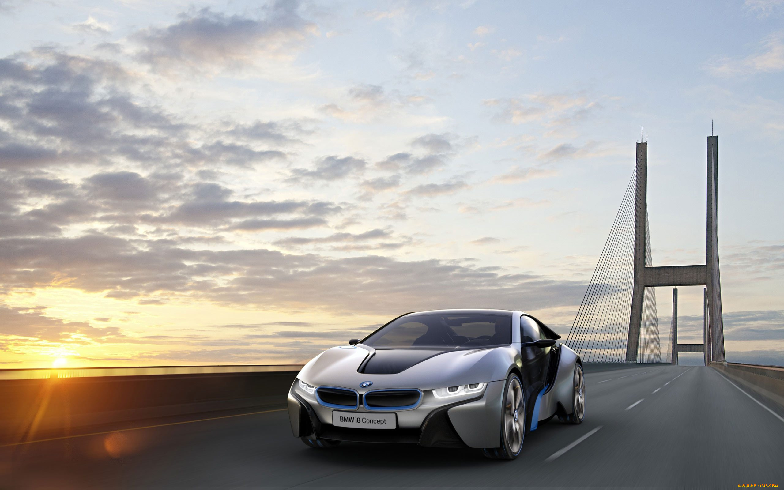 bmw, i8, автомобили, концепт, бмв, мост, дорога