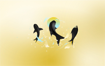 Картинка векторная+графика животные+ animals дельфины