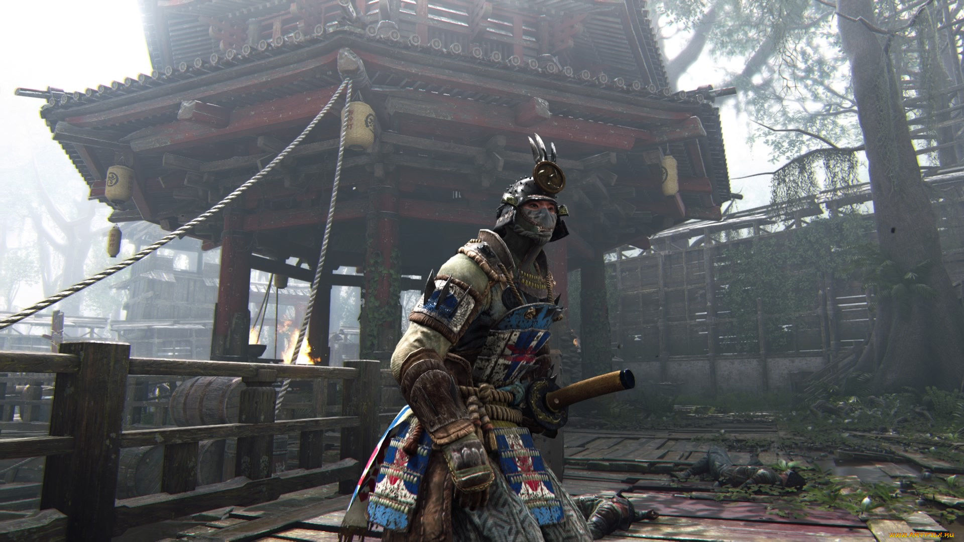 видео, игры, for, honor, крепость, самурай