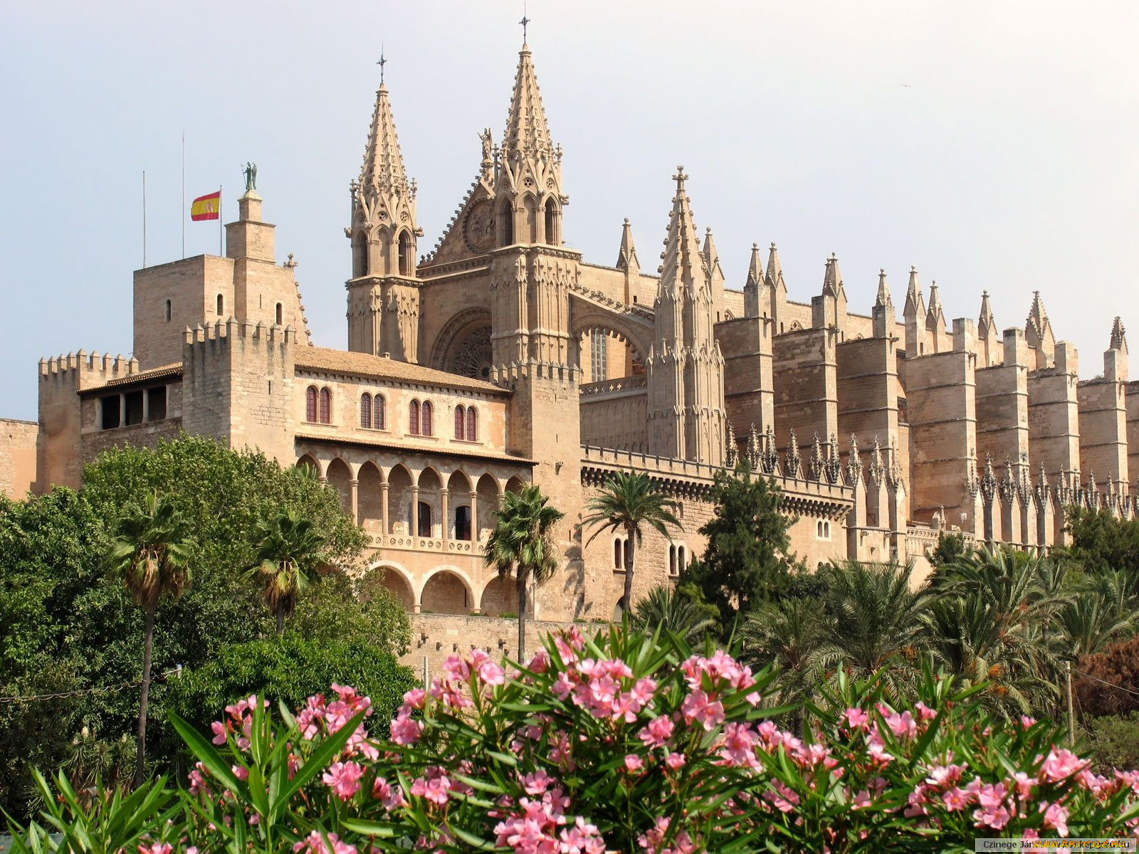 города, дворцы, замки, крепости, palma, de, mallorca, spain