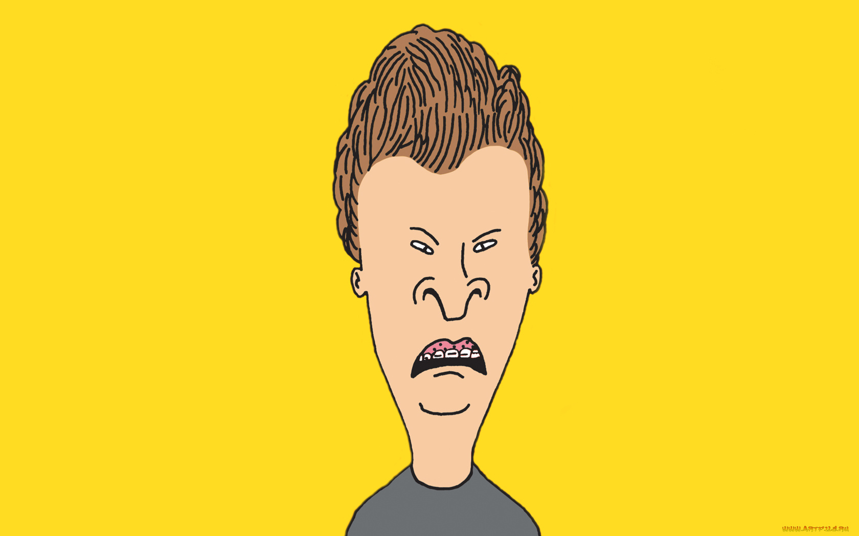 бивис, баттхед, мультфильмы, beavis, and, butt, head, желтый, фон, и, butt-head