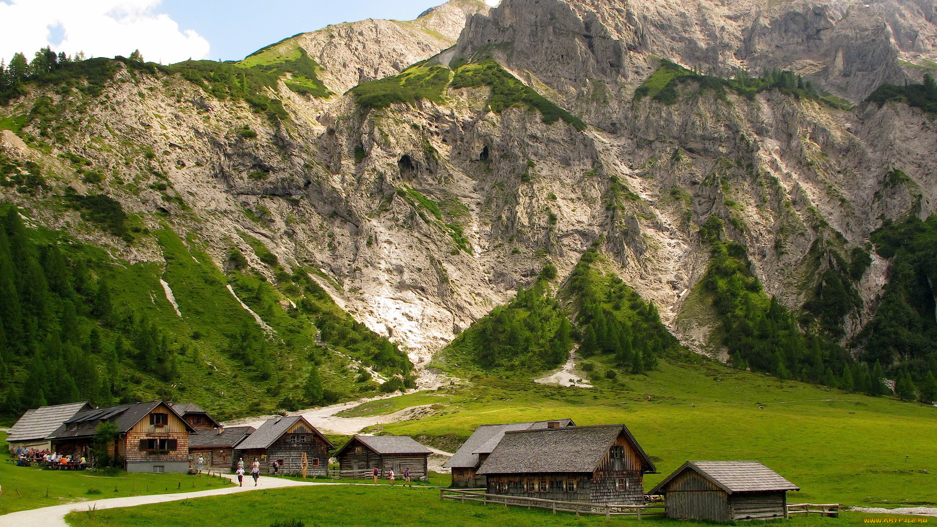 австрия, штирия, природа, горы, домики