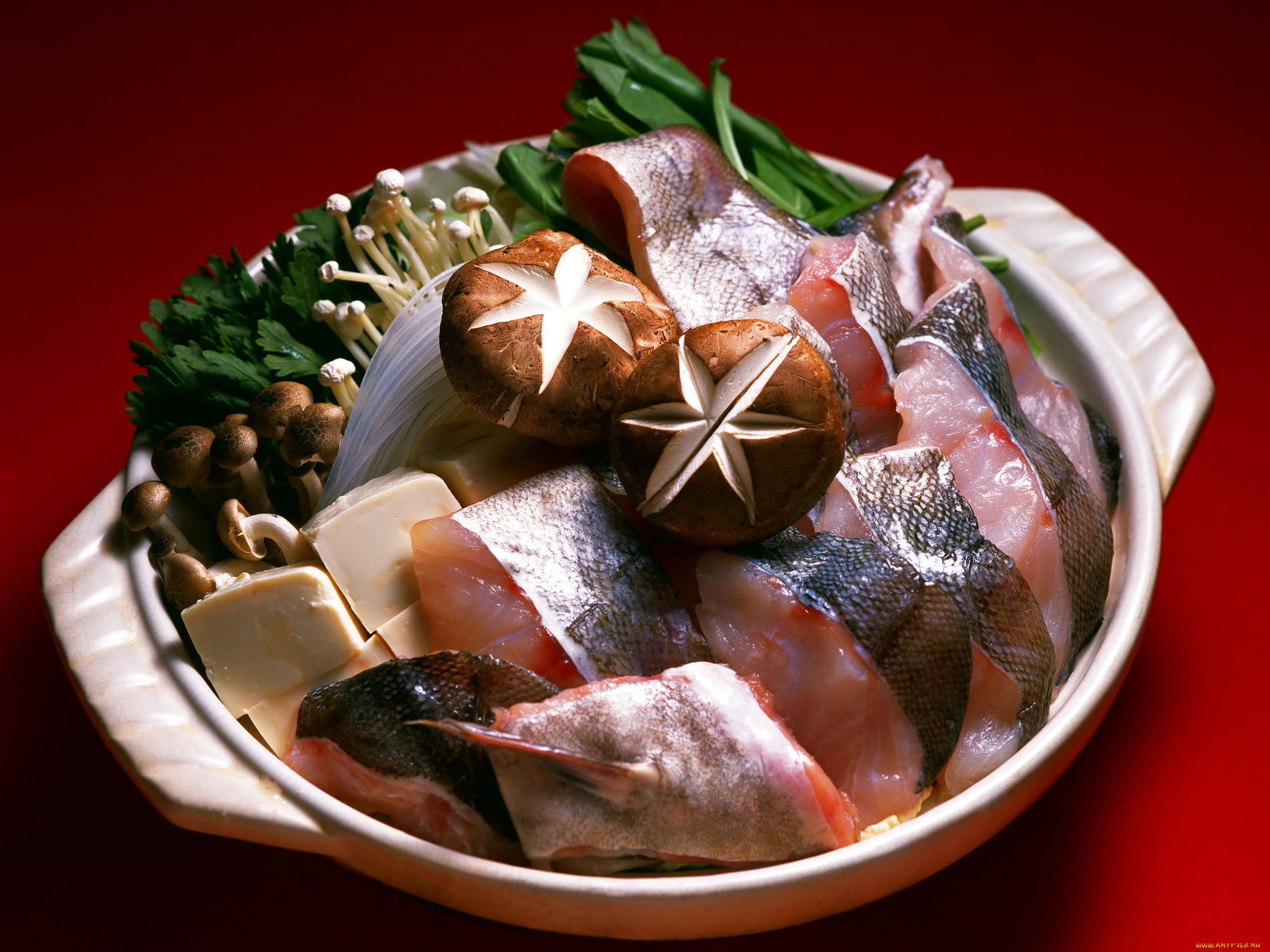 еда, рыба, морепродукты, суши, роллы, грибы, зелень