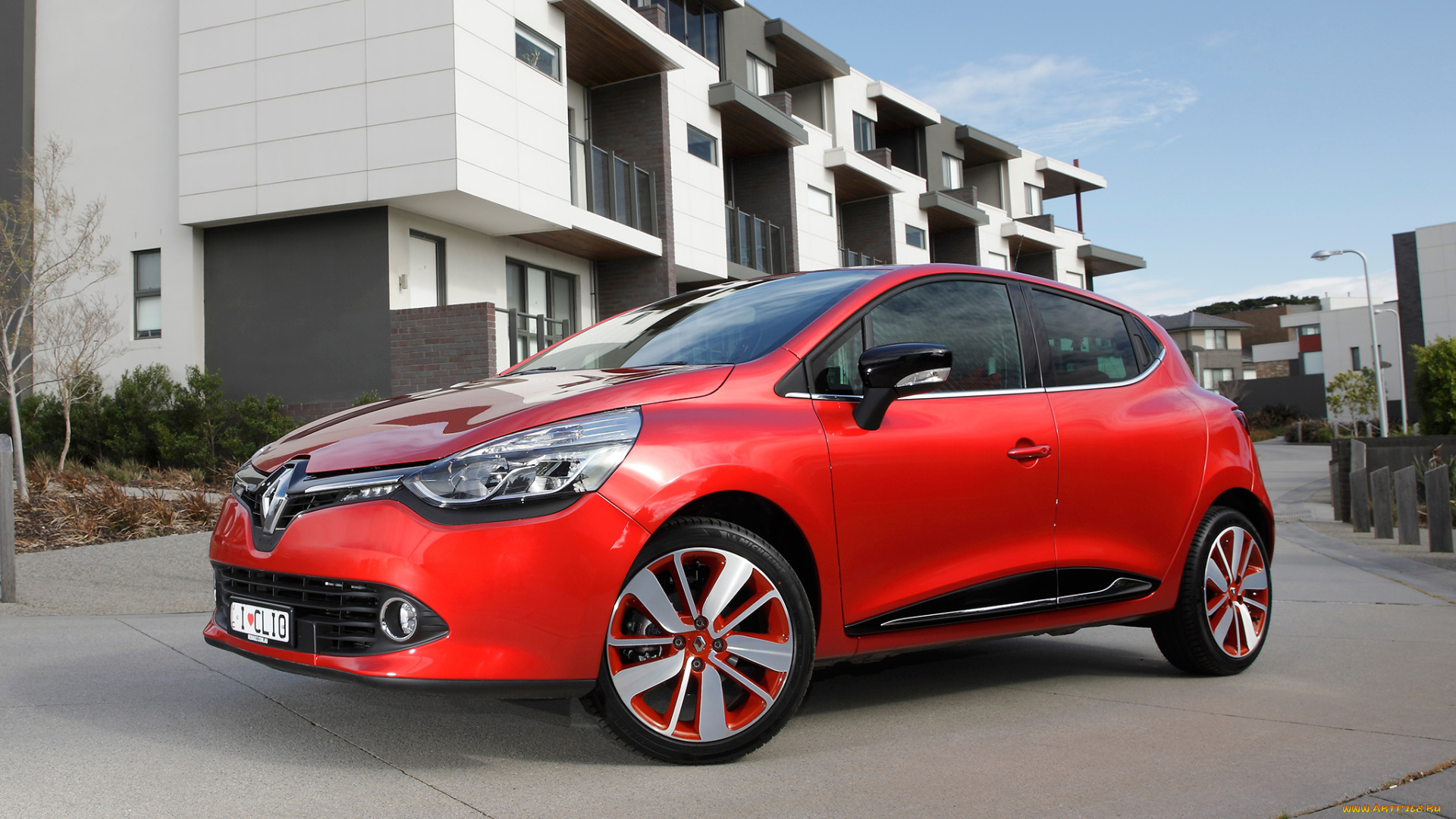 автомобили, renault, clio, au-spec, 2013г, красный