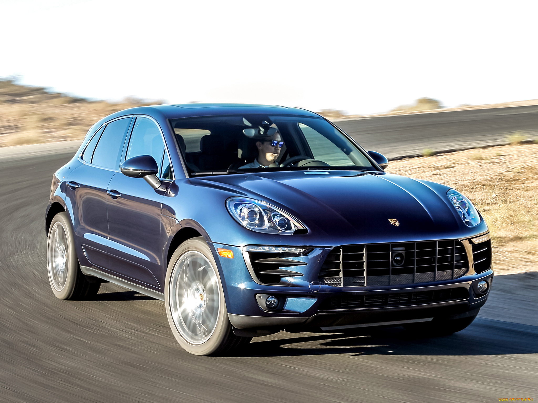 автомобили, porsche, macan, s, 2015г, синий, 95b, us-spec