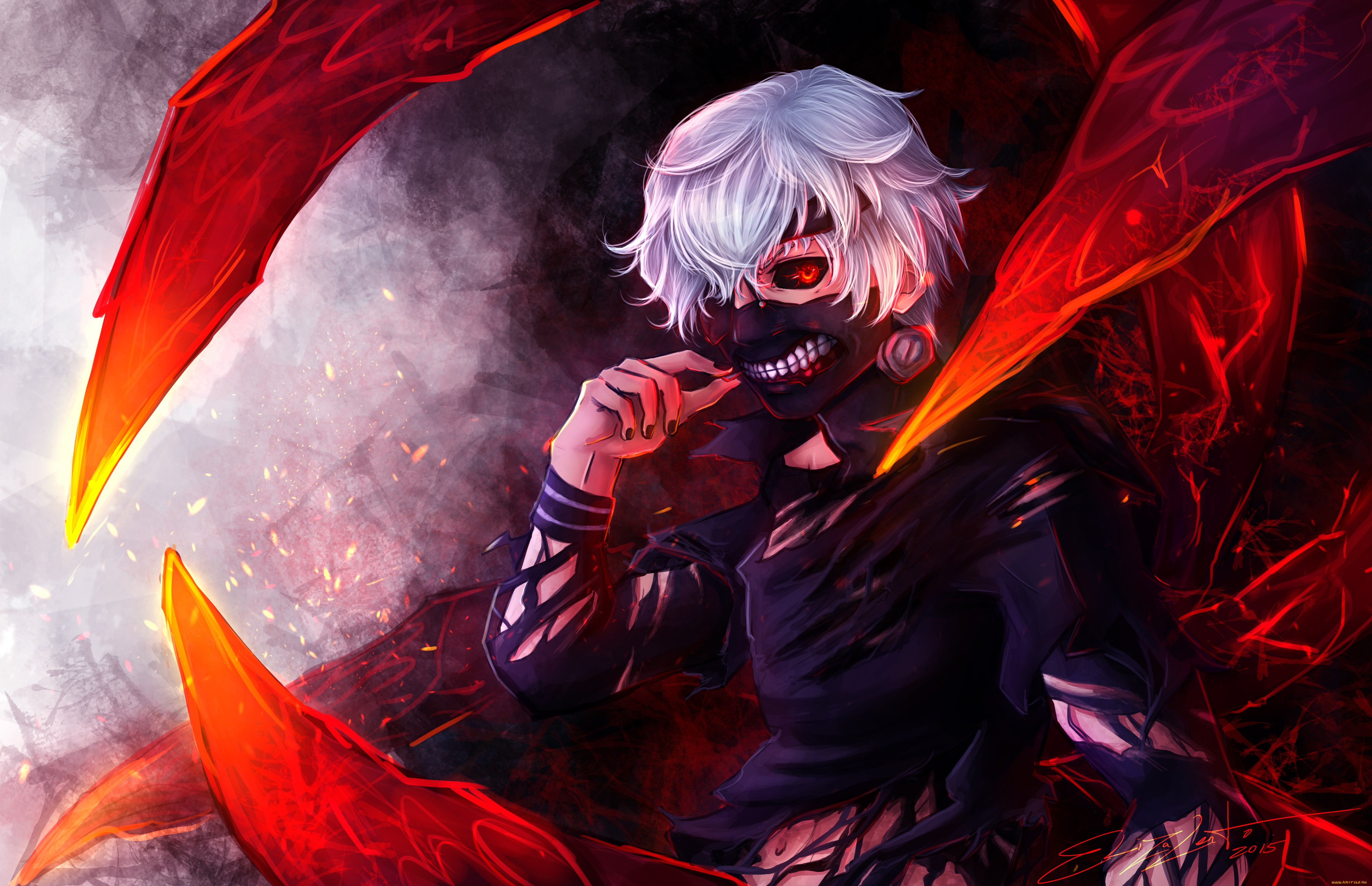 аниме, tokyo, ghoul, маска, kaneki, ken, парень, токийский, гуль, арт