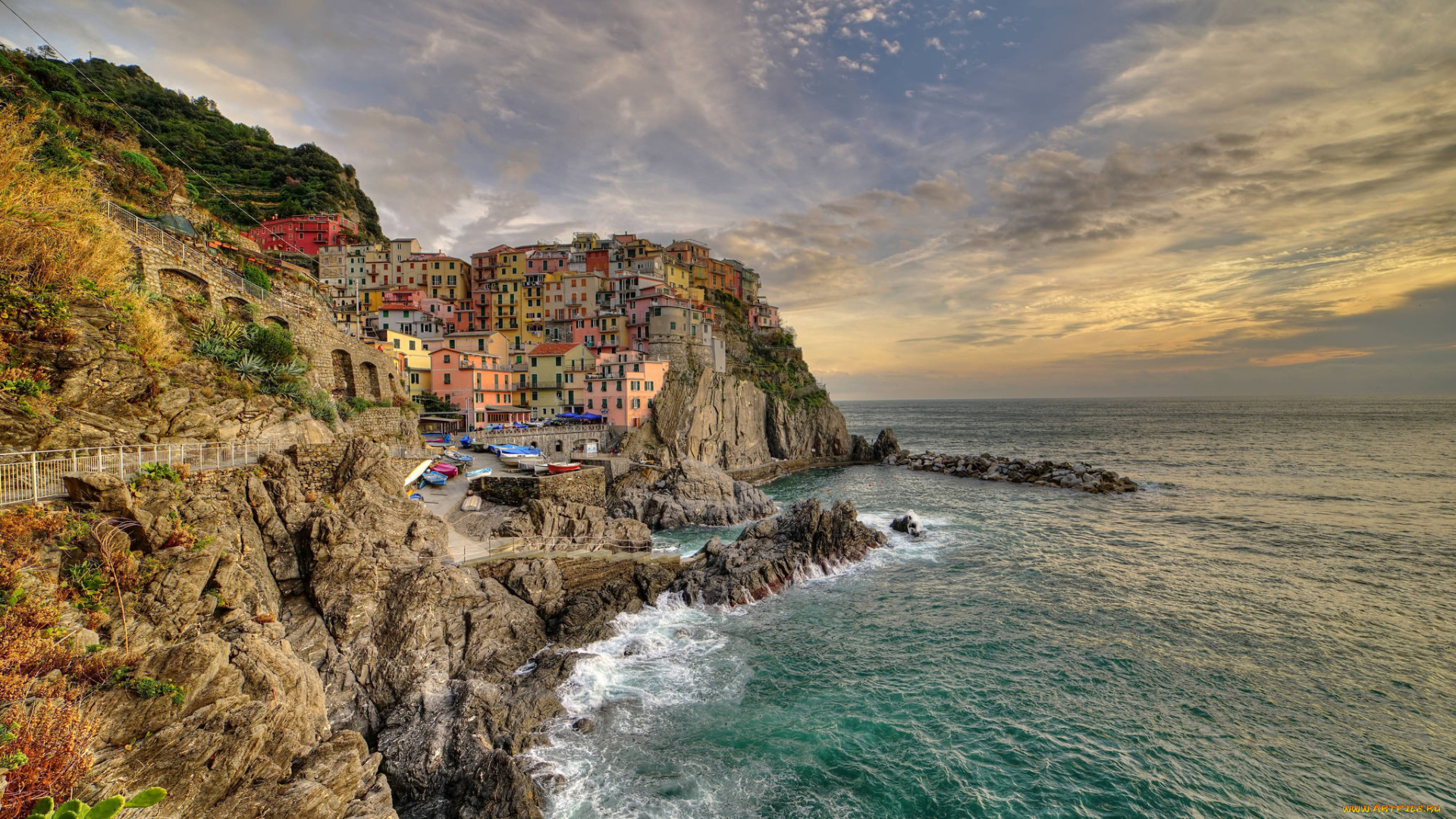 manarola, города, -, пейзажи, побережье