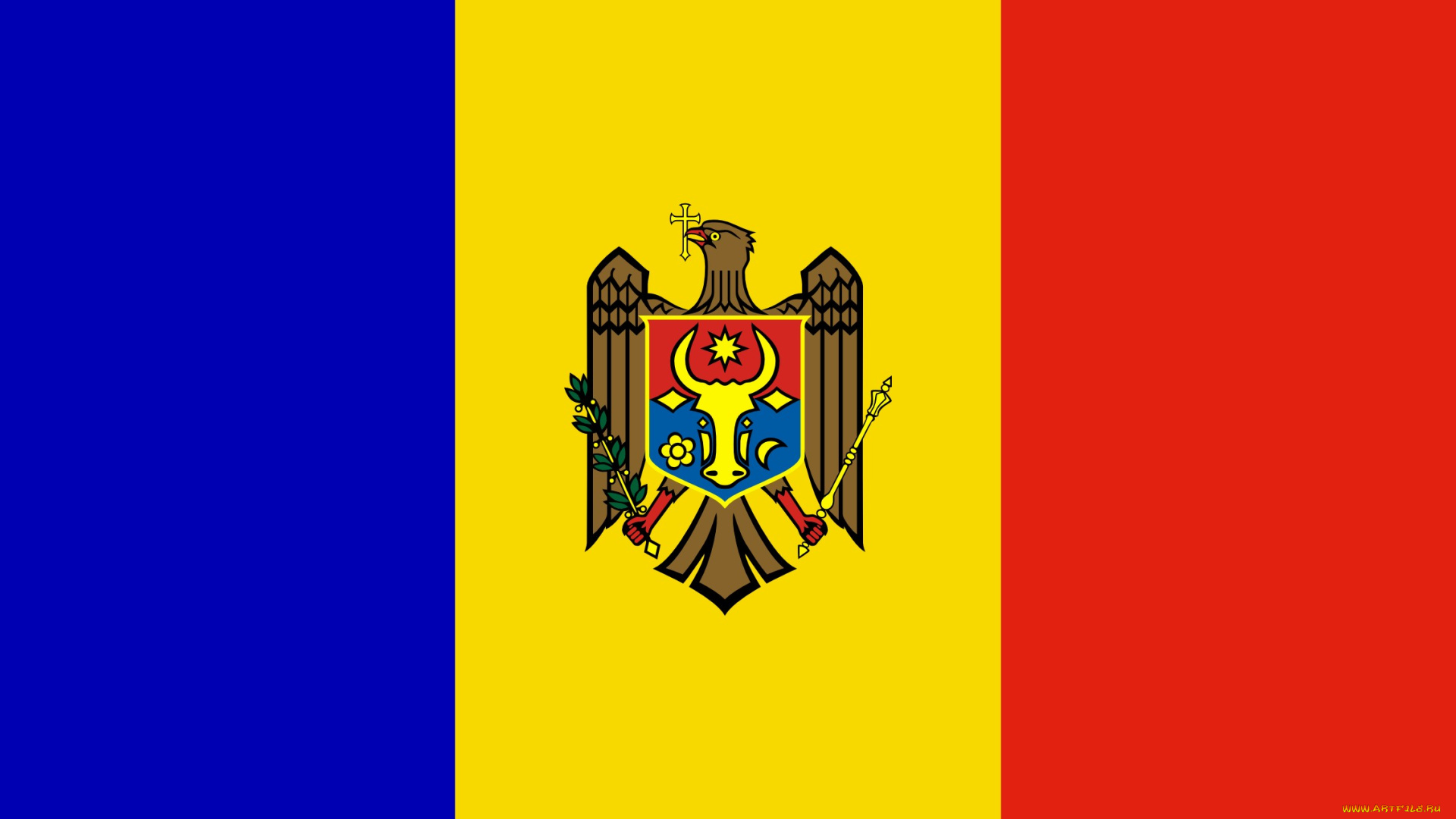 молдова, разное, флаги, гербы, синий, желтый, красный