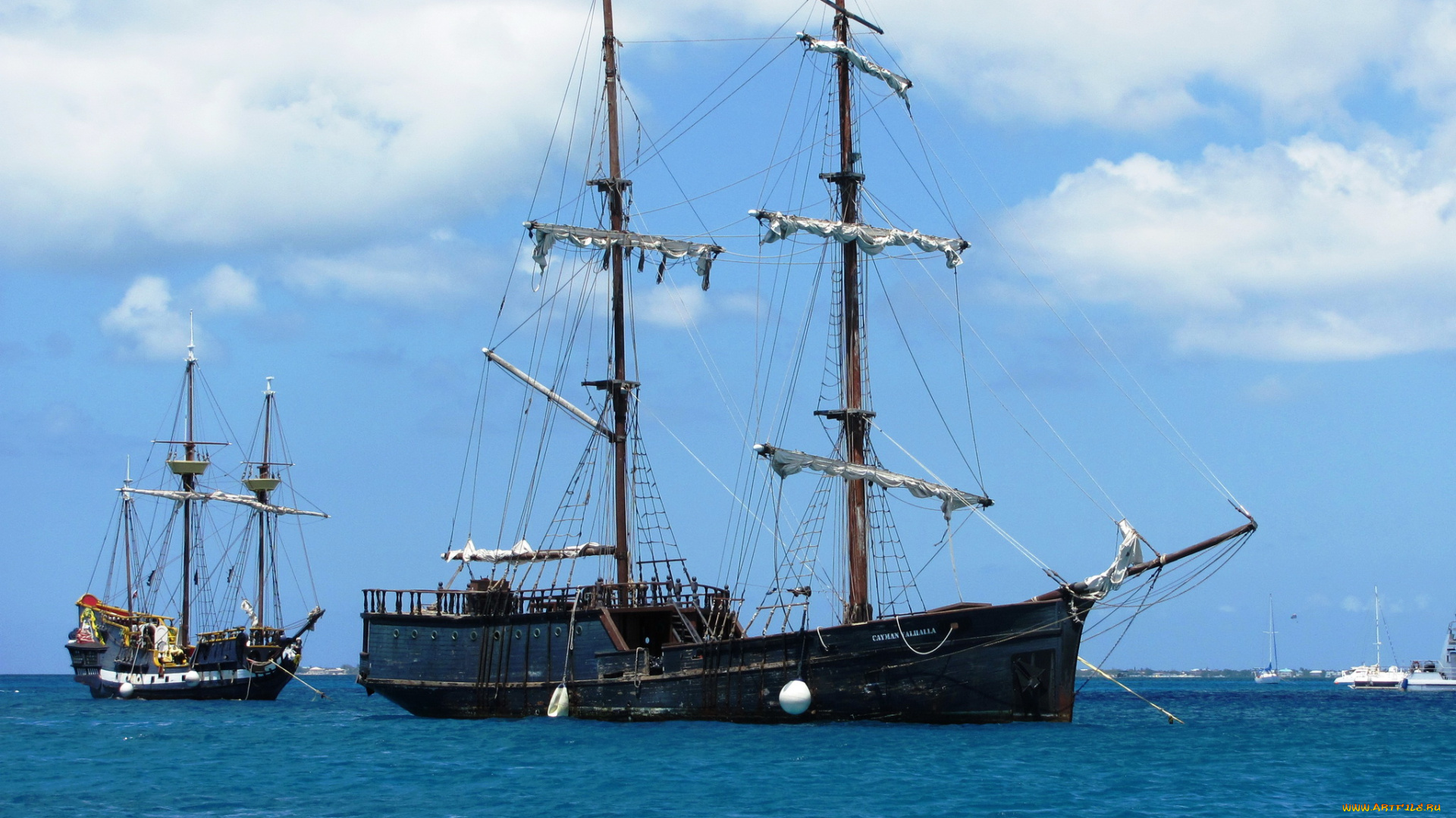 корабли, парусники, пиратские