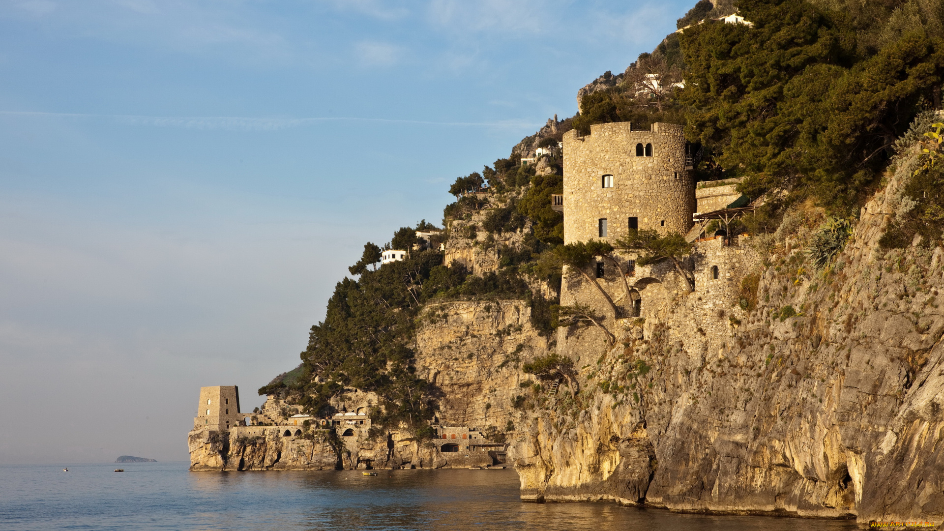 positano, италия, природа, побережье, берег, горы, скалы