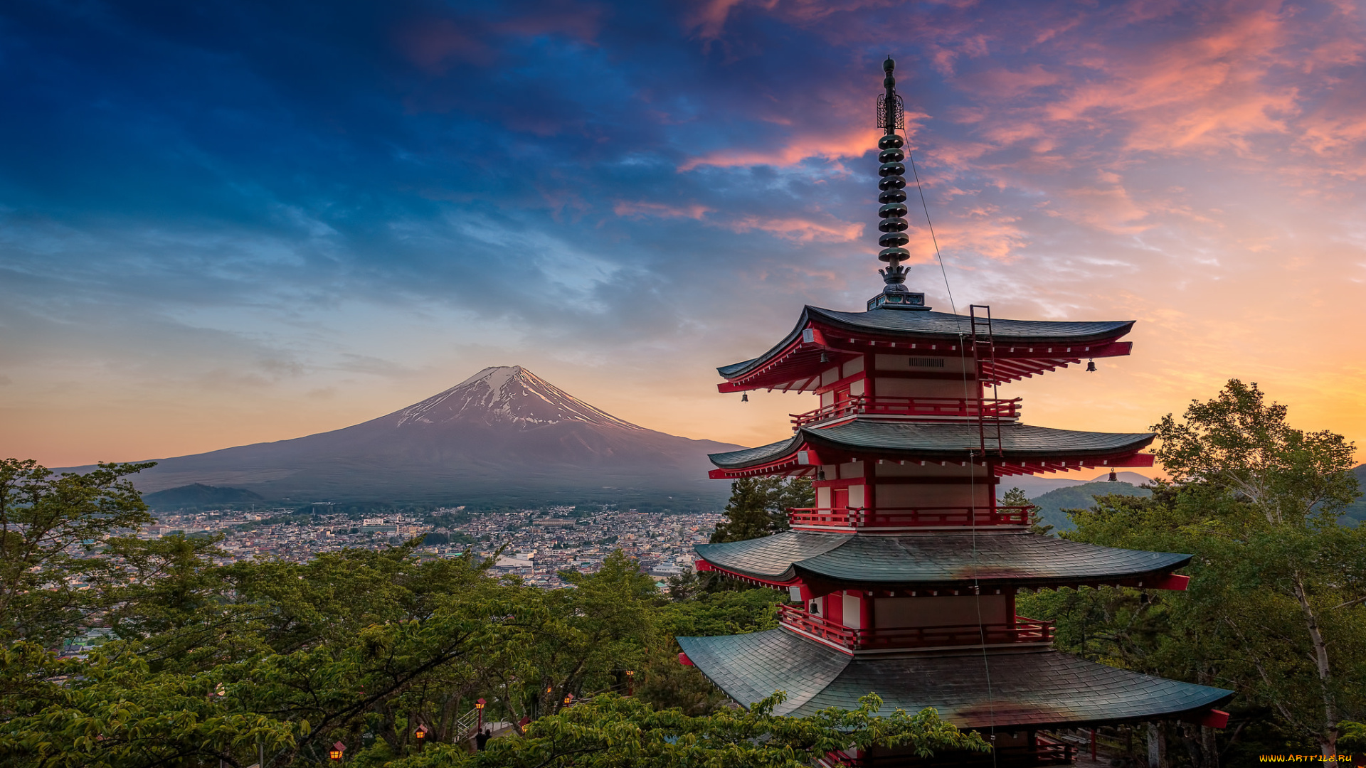 fuji, and, the, magic, hour, города, -, буддийские, и, другие, храмы, храм, гора