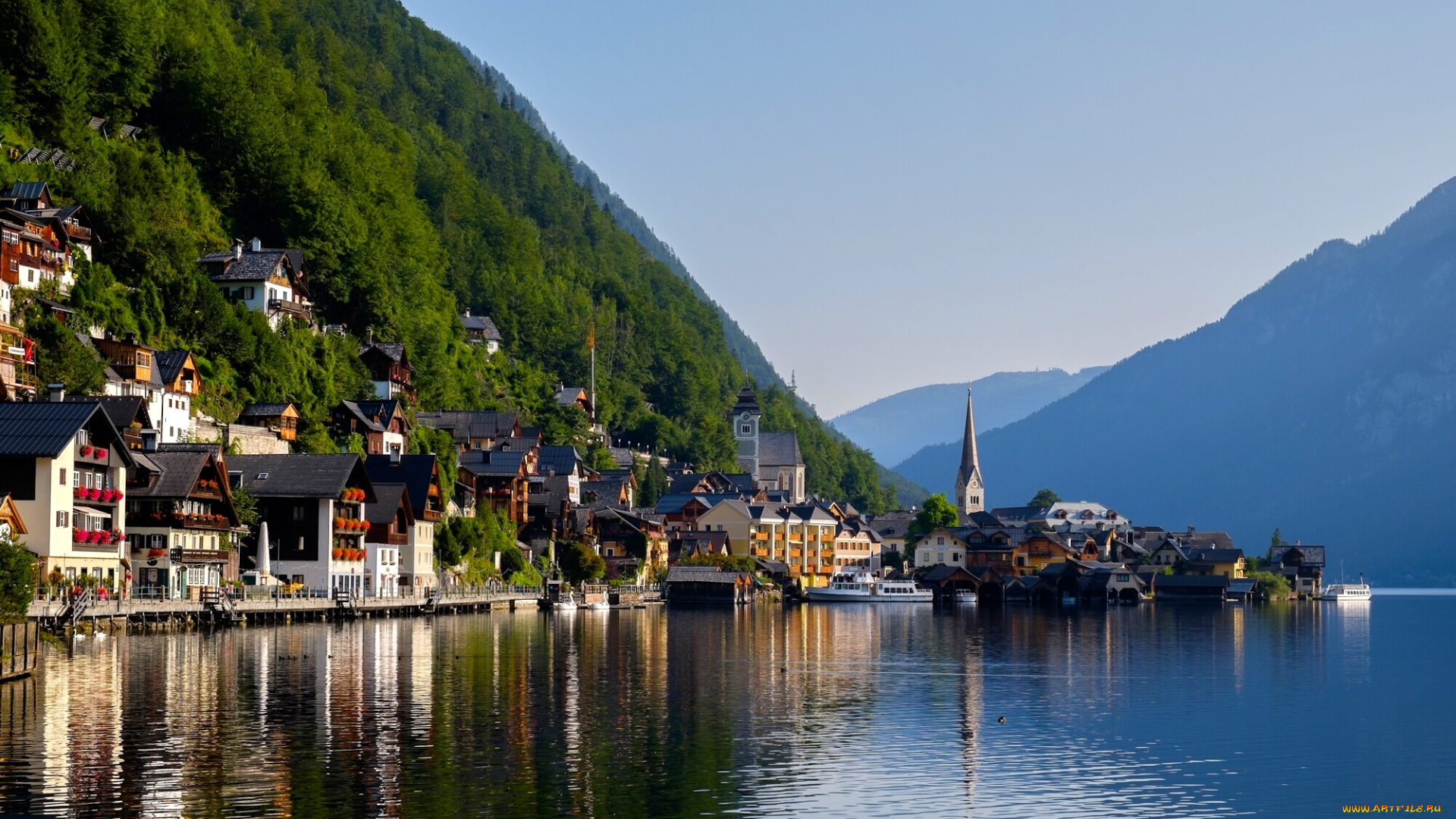 города, -, пейзажи, lake, hallstatt, austria, дома, горы, озеро, альпы, гальштатское, австрия, гальштат, alps