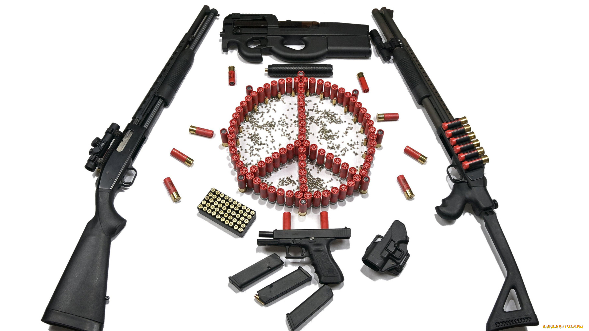 оружие, дробовики, автомат, пистолет, помповое, ружьё, знак, патроны