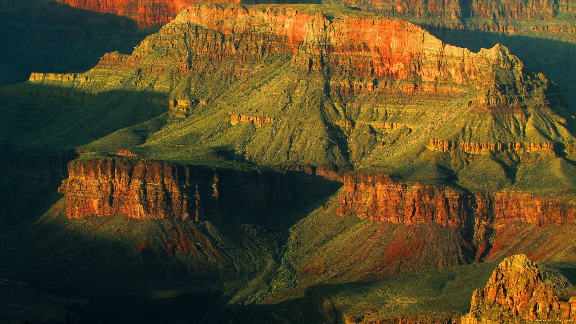 природа, горы, закат, каньон, grand, canyon, national, park, скалы, сша, аризона