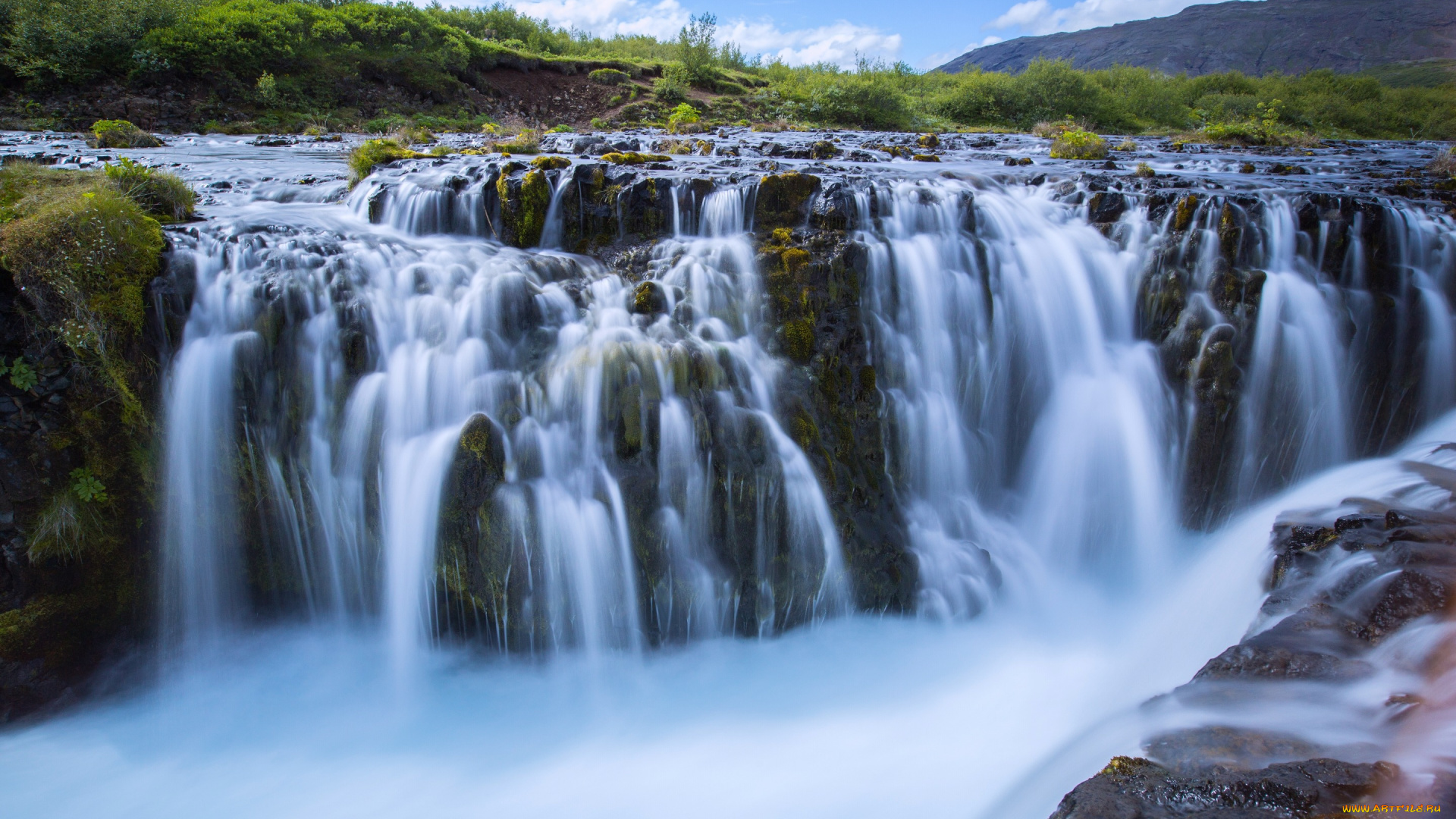 природа, водопады, река, водопад, исландия, iceland