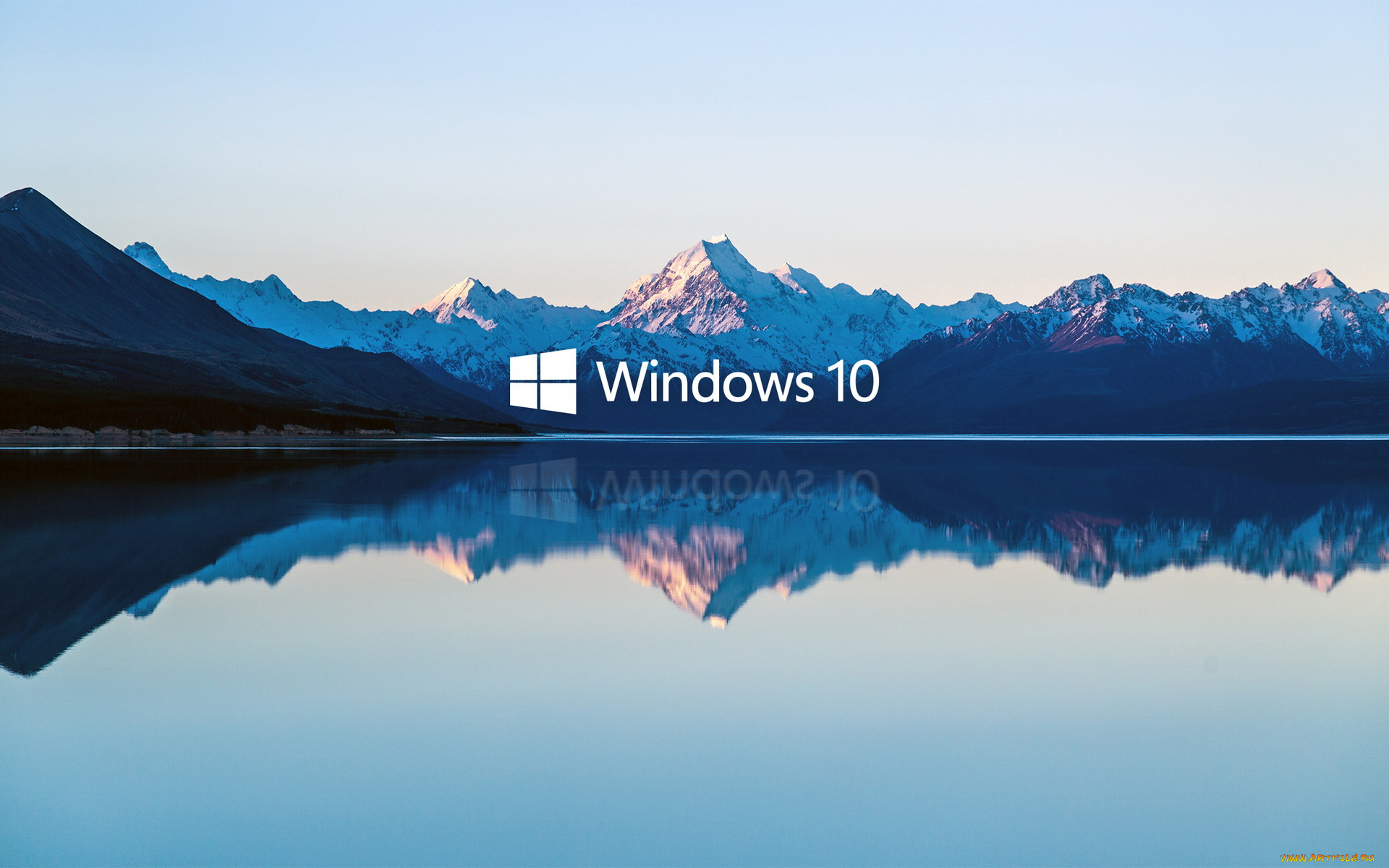 компьютеры, windows, 10, логотип, фон, горы