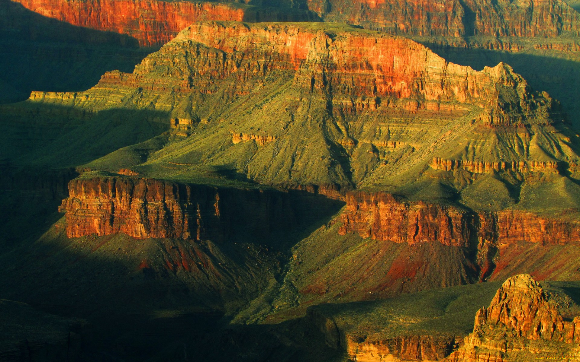 природа, горы, закат, каньон, grand, canyon, national, park, скалы, сша, аризона