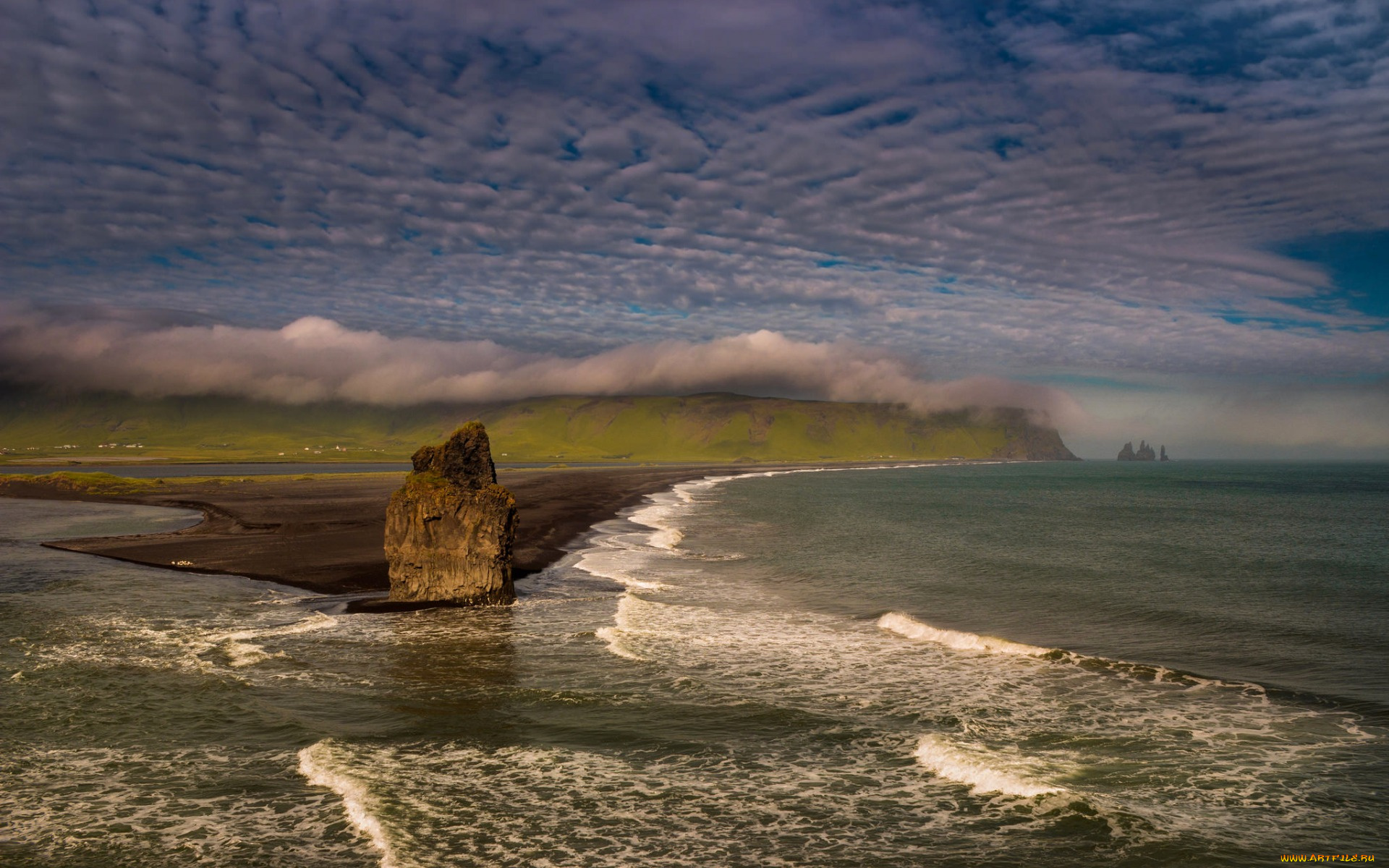 природа, побережье, небо, облака, море, берег, обрыв, скала