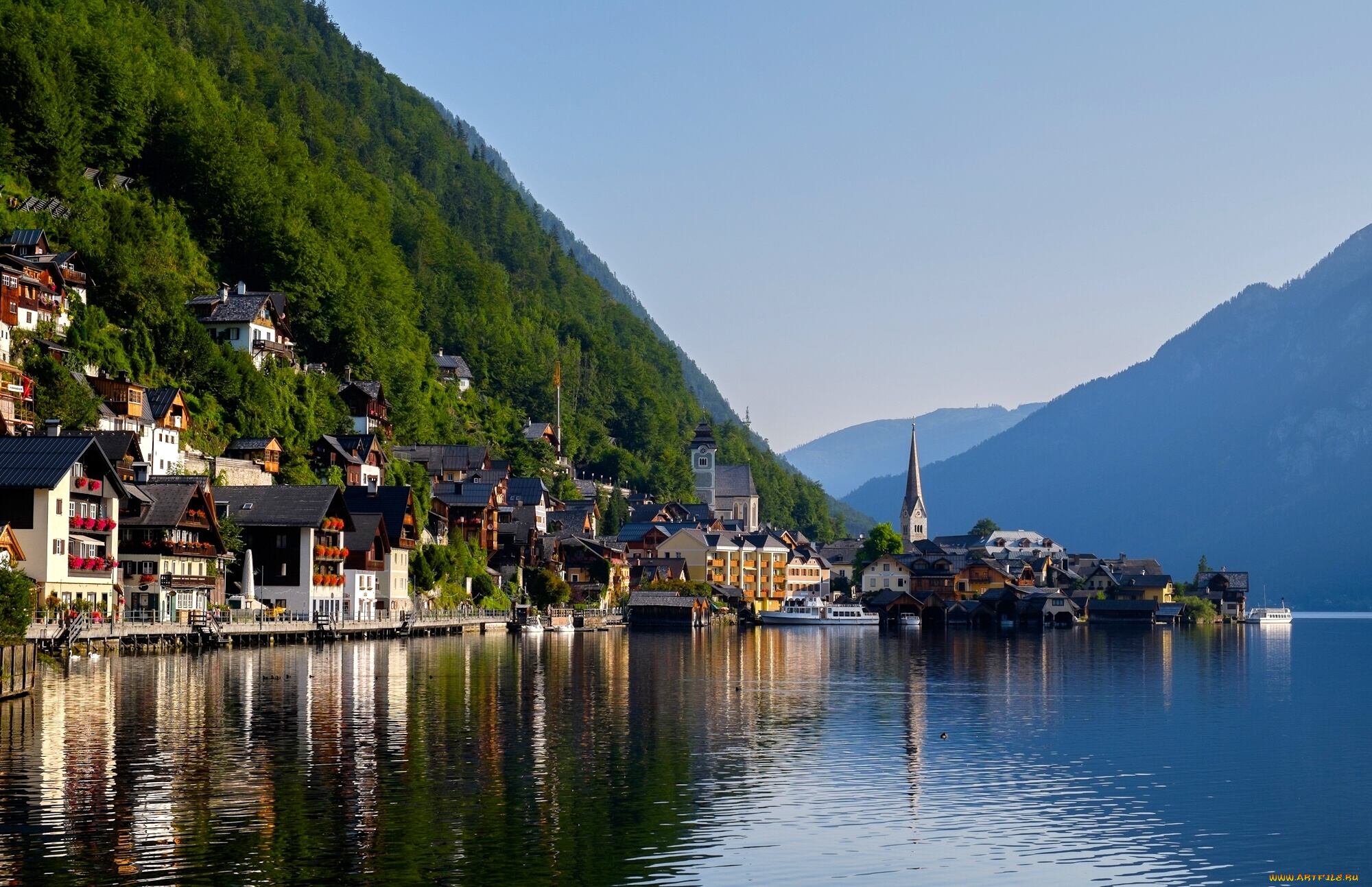 города, -, пейзажи, lake, hallstatt, austria, дома, горы, озеро, альпы, гальштатское, австрия, гальштат, alps