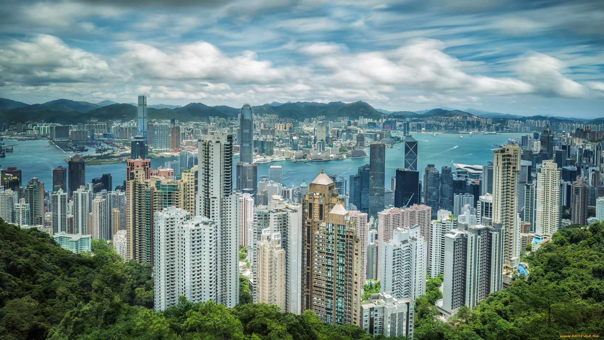 hong, kong, города, гонконг, , китай, небоскребы, панорама