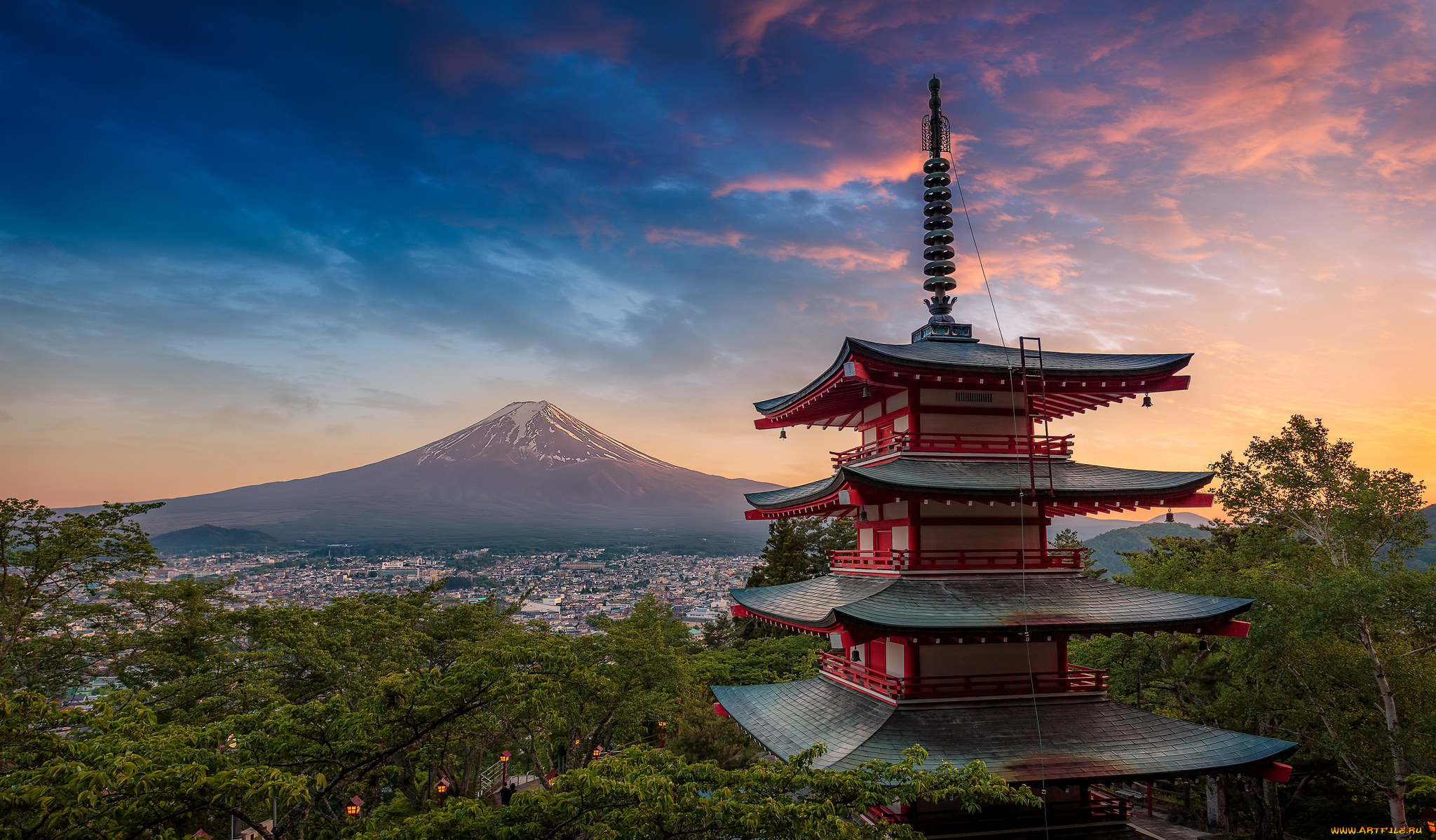 fuji, and, the, magic, hour, города, -, буддийские, и, другие, храмы, храм, гора