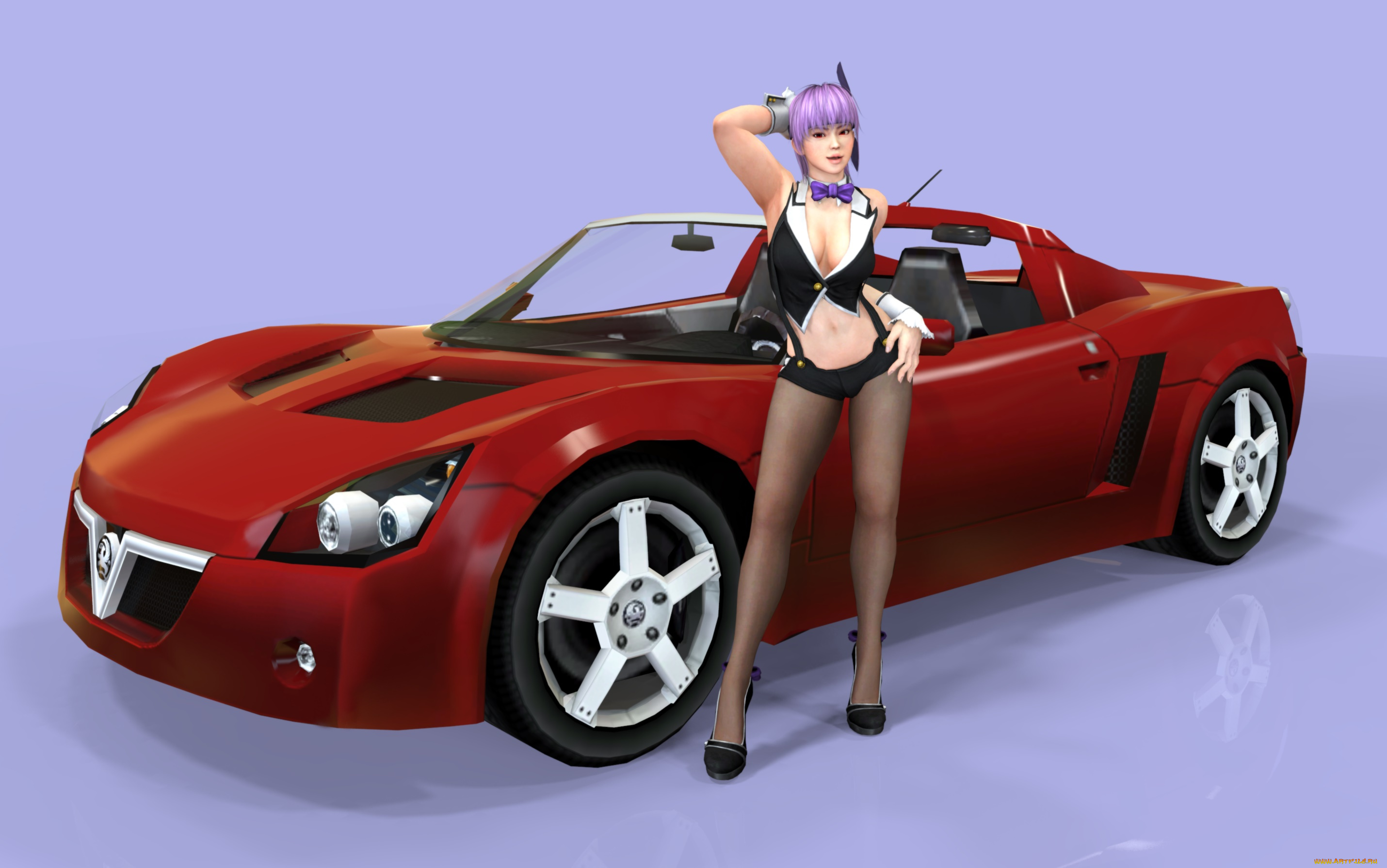 автомобили, 3d, car&girl, автомобиль, фон, взгляд, девушка