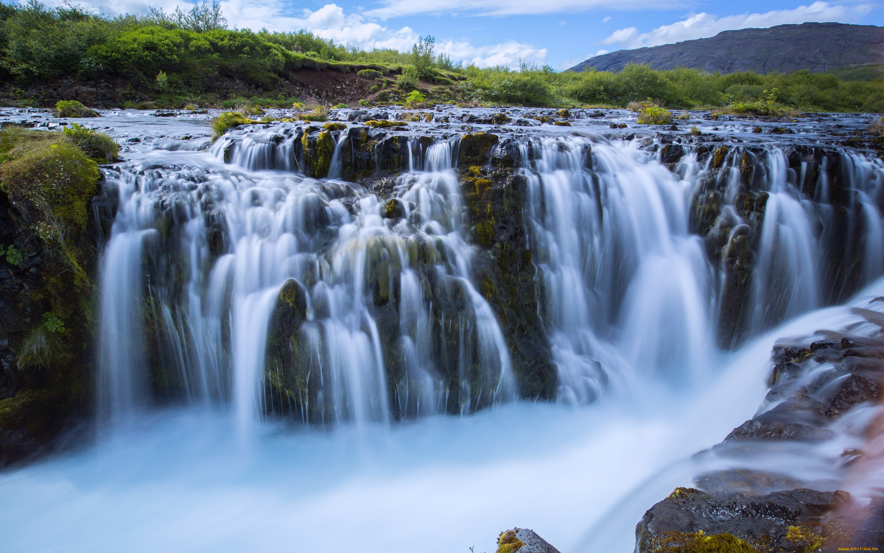 природа, водопады, река, водопад, исландия, iceland