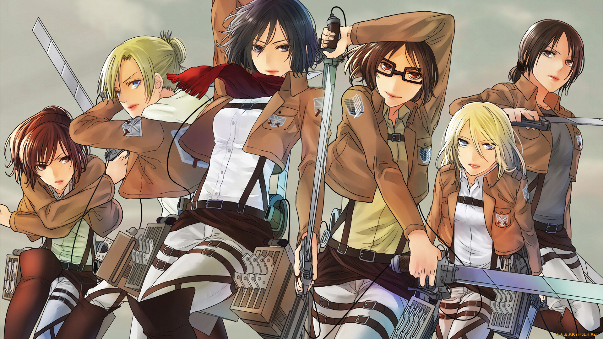 аниме, shingeki, no, kyojin, атака, титанов