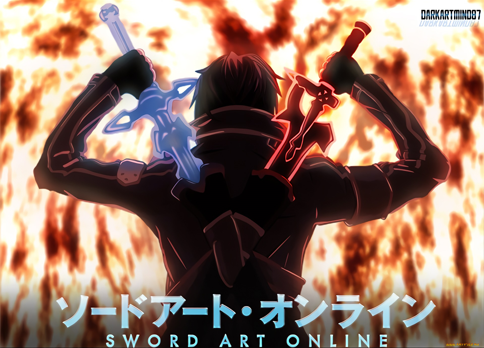 аниме, sword, art, online, кирито