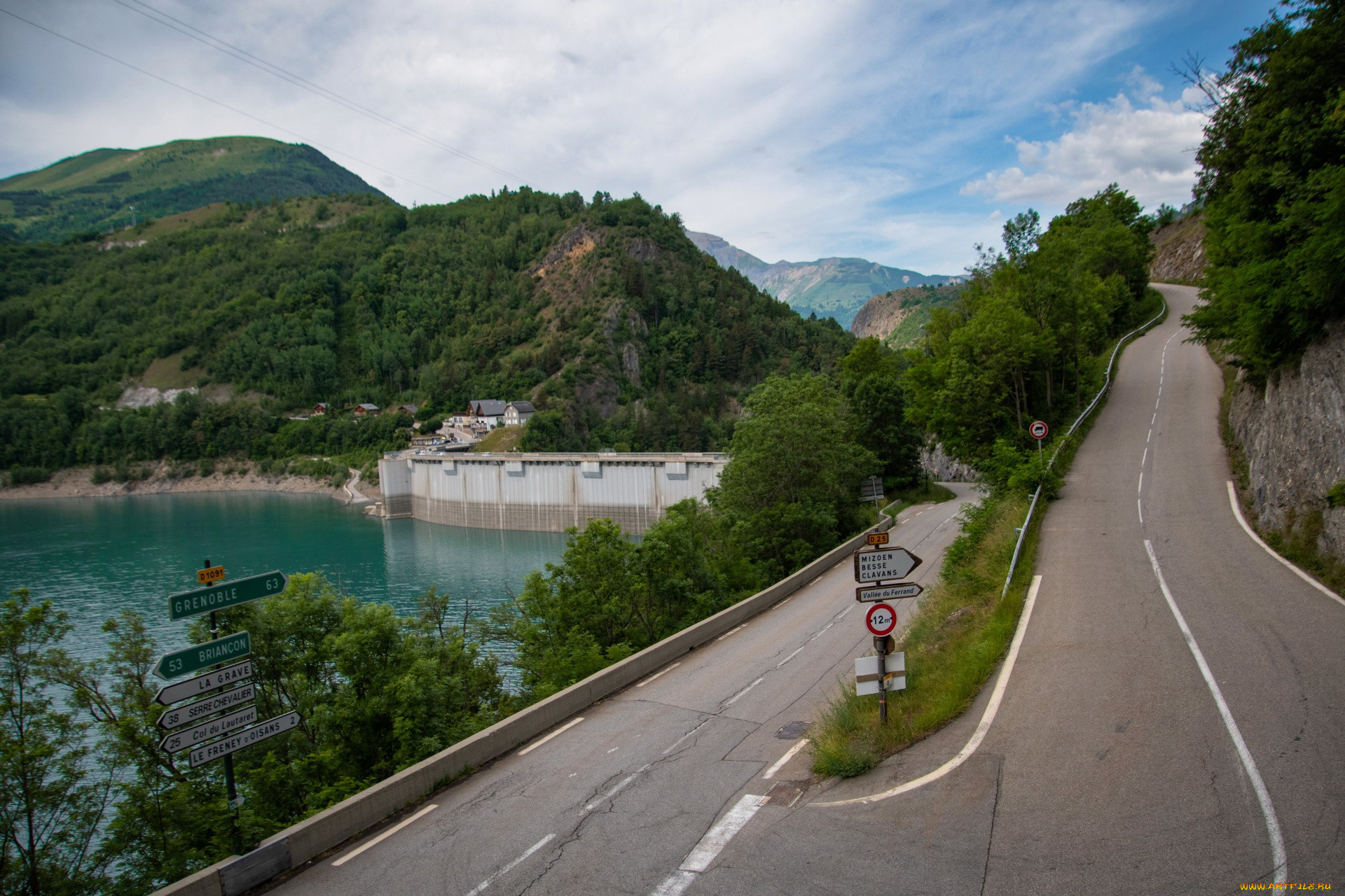 lac, chambon, france, природа, дороги, lac, chambon