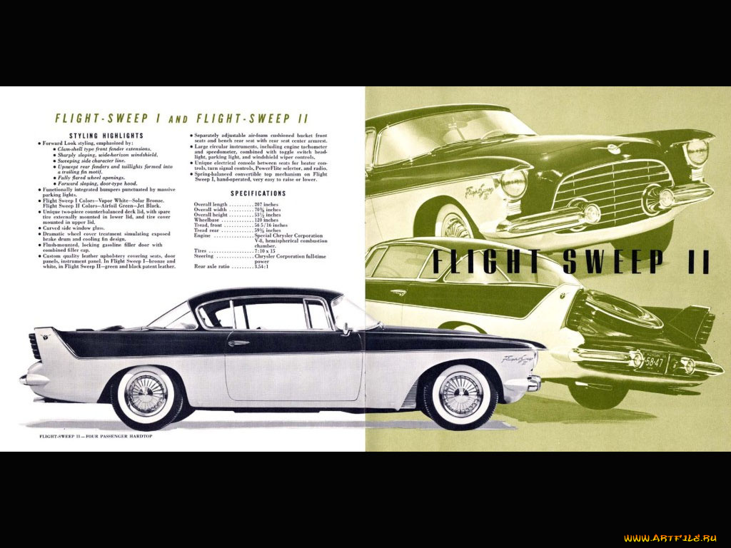 chrysler, flight, sweep, 1955, автомобили