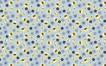 Картинка векторная графика пчелки цветочки текстура