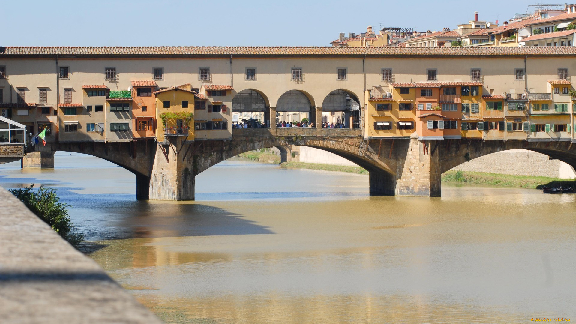 флоренция, города, италия, река, мост