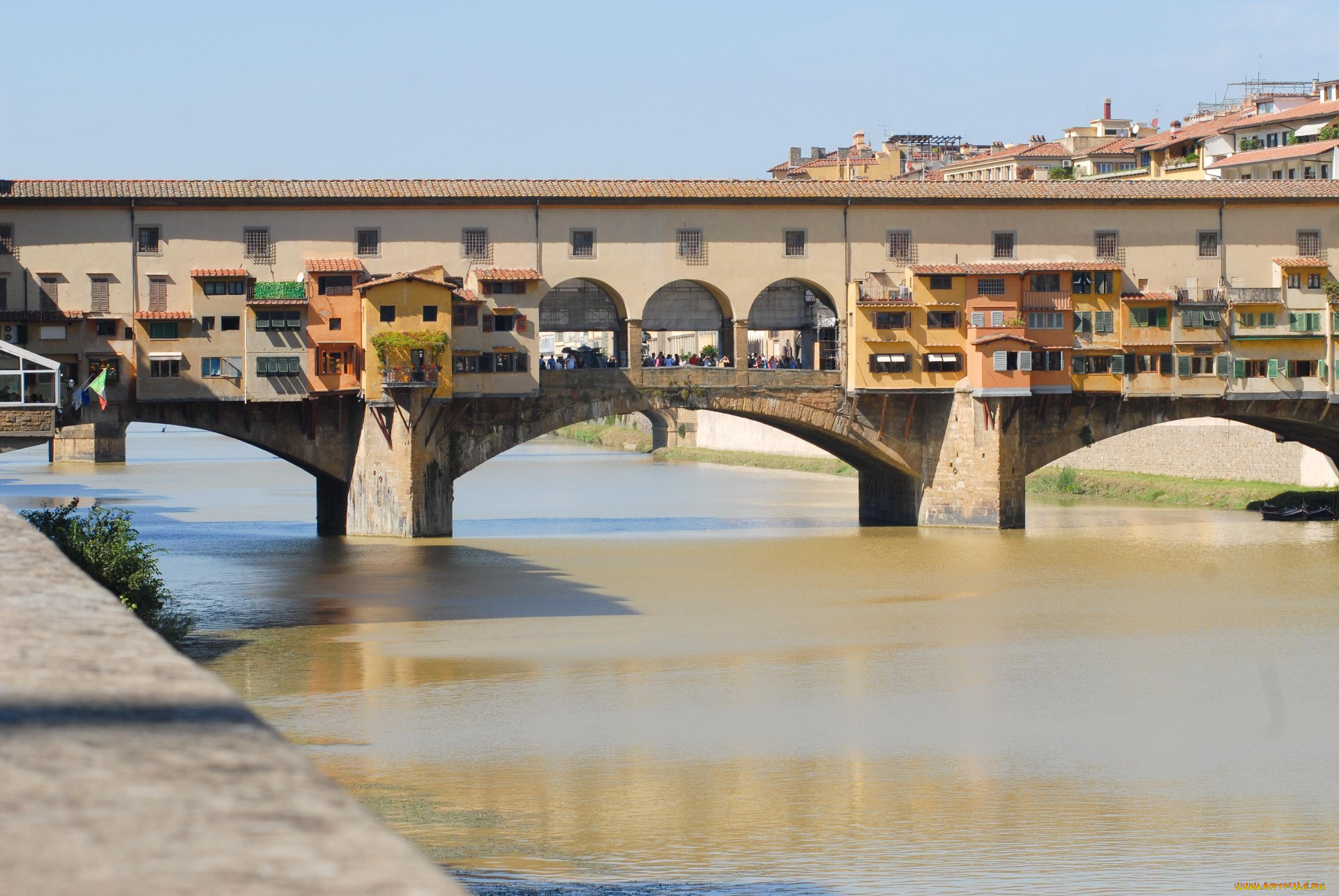 флоренция, города, италия, река, мост