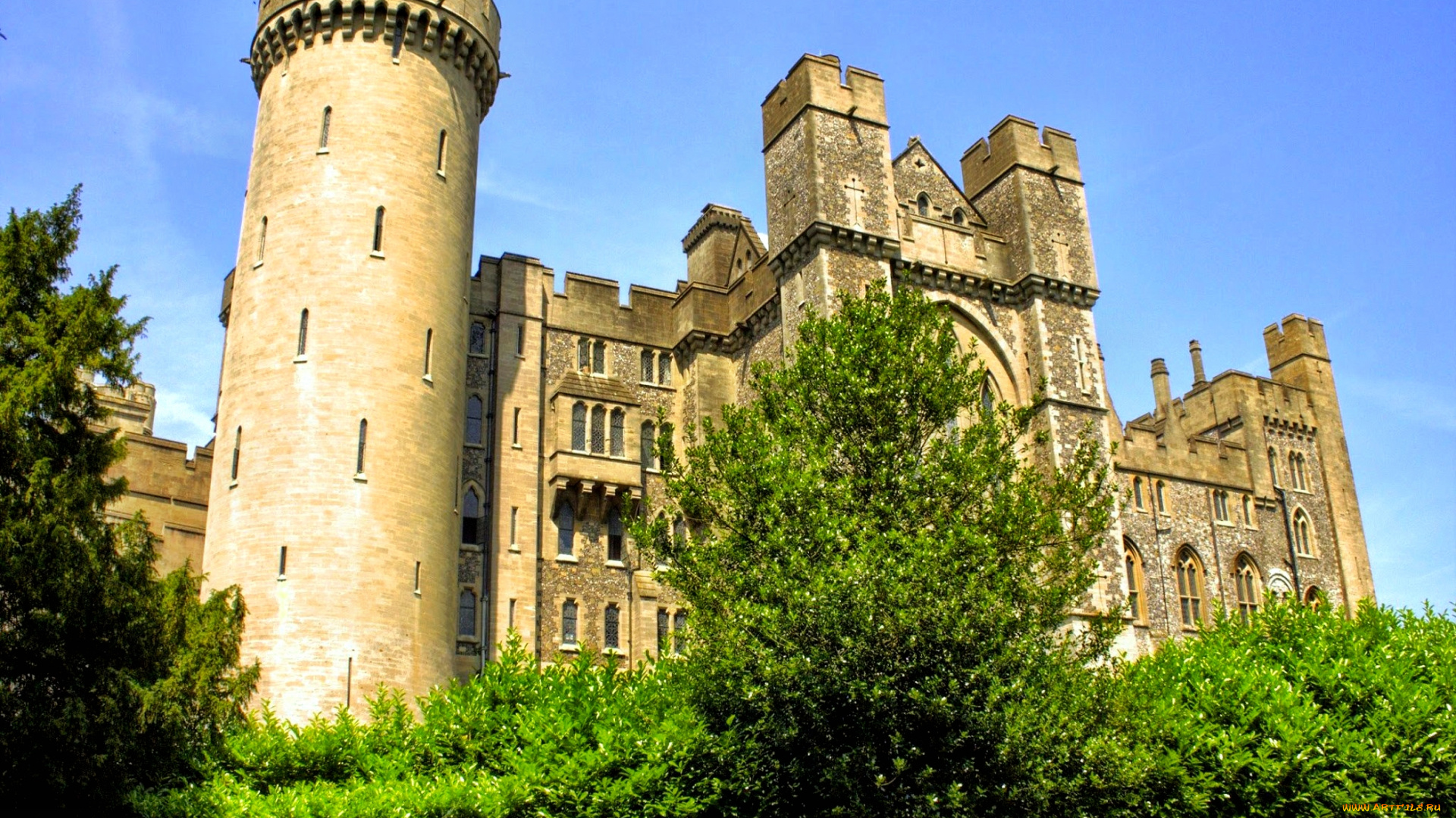 arundel, castle, города, дворцы, замки, крепости, парк, замок, башни, стены