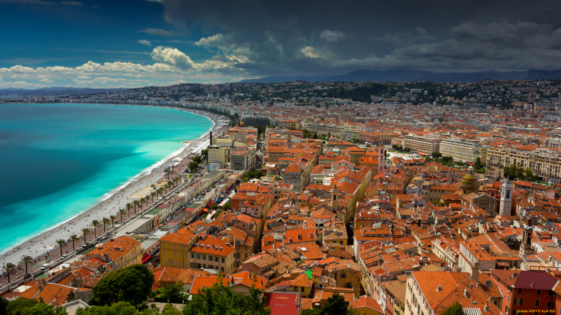 nice, france, города, панорамы, ligurian, sea, ницца, франция, лазурный, берег, лигурийское, море, побережье, здания