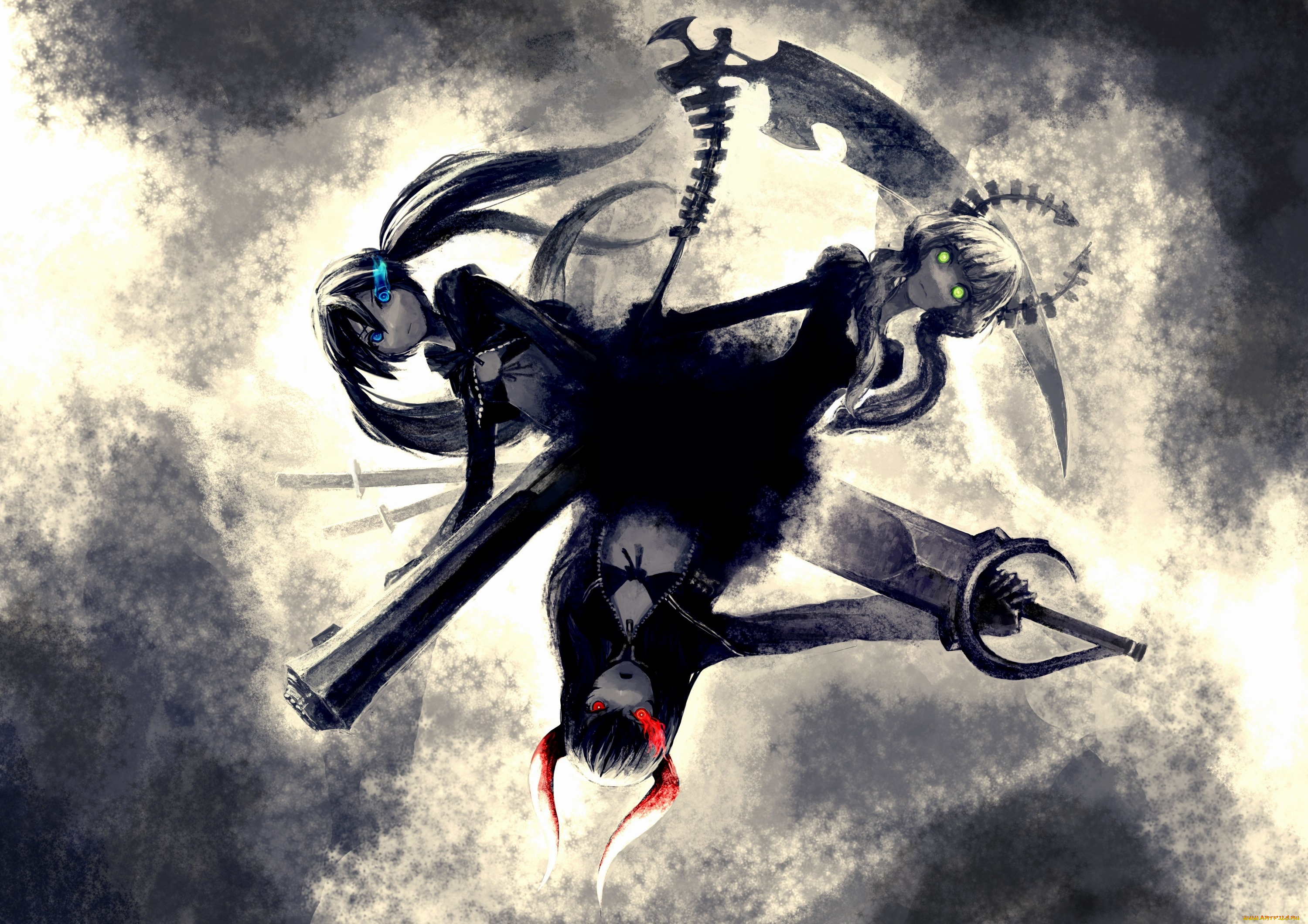 аниме, black, rock, shooter