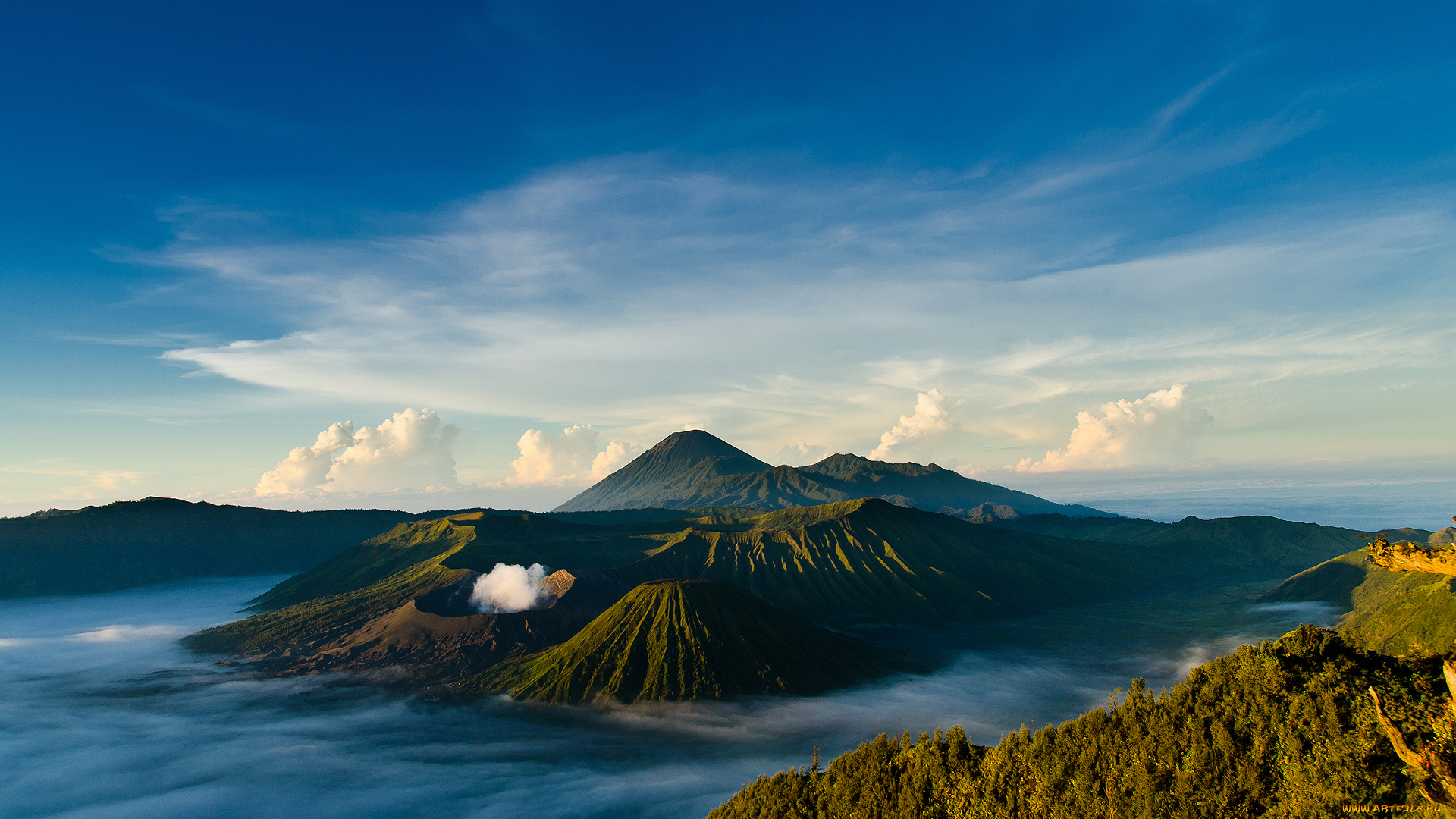 природа, горы, by, regentzs, весна, вулканический, комплекс-кальдеры, тенгер, tengger, действующий, вулкан, бромо, Ява, ндонезия