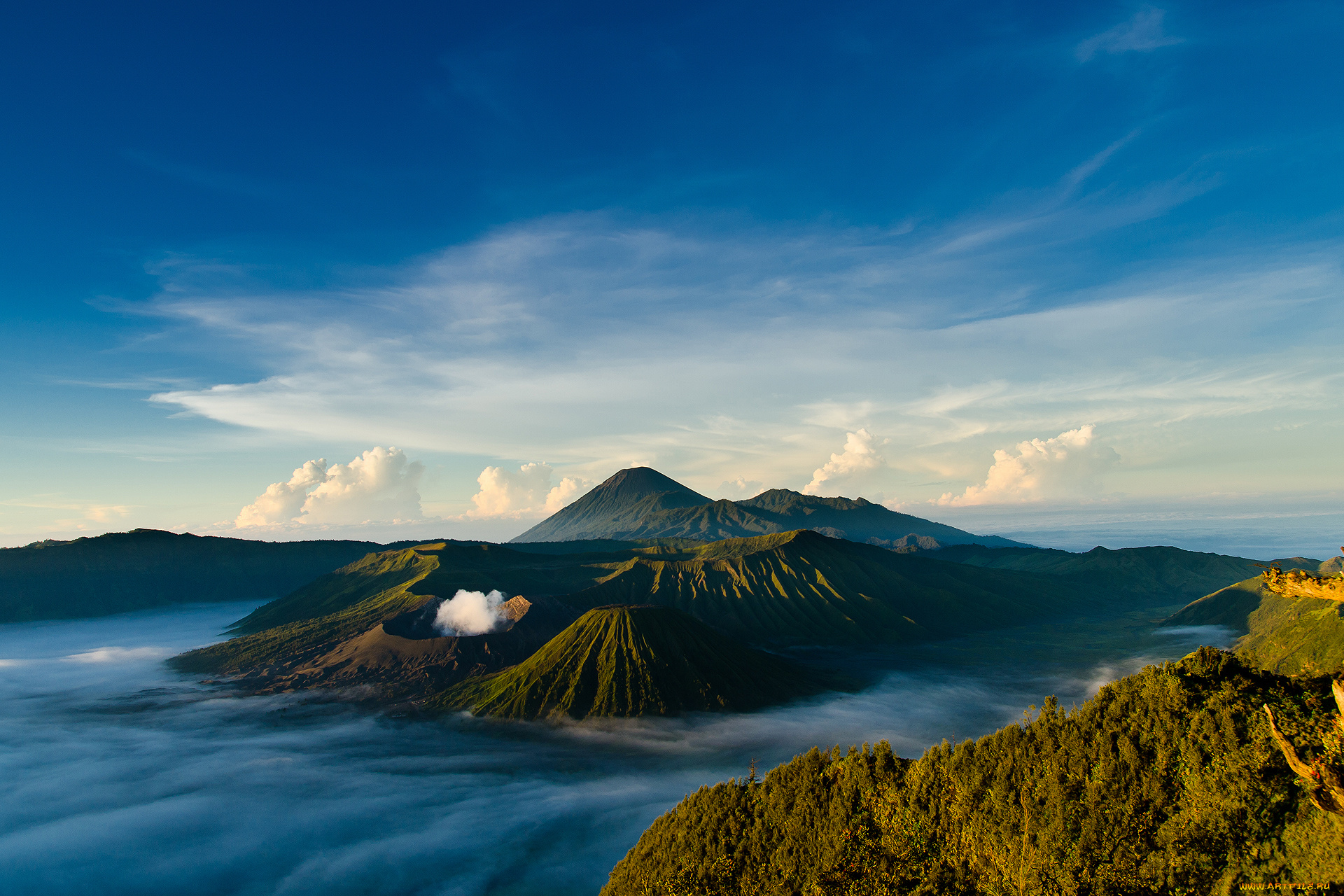 природа, горы, by, regentzs, весна, вулканический, комплекс-кальдеры, тенгер, tengger, действующий, вулкан, бромо, Ява, ндонезия