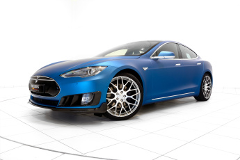 Картинка автомобили brabus голубой 2015г tesla model s