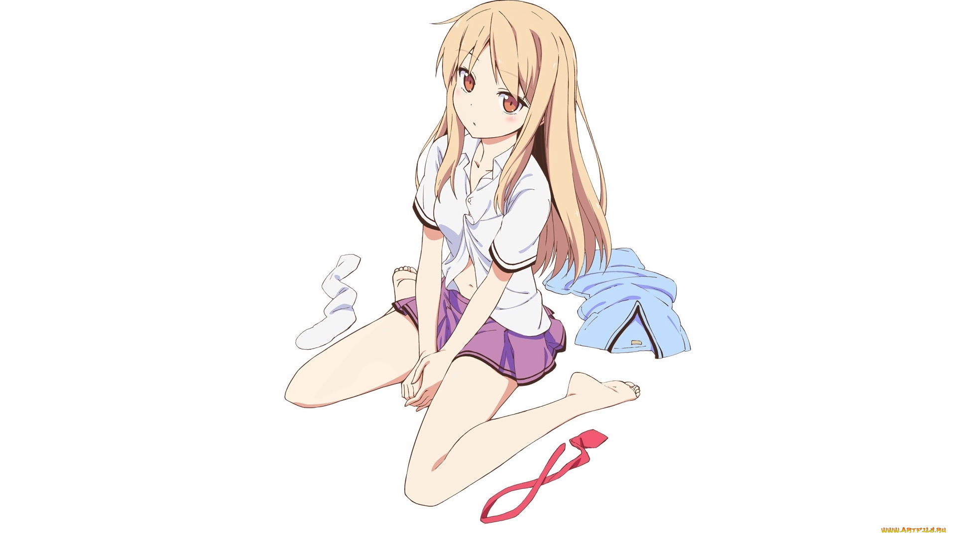 аниме, sakurasou, no, pet, na, kanojo, девушка, взгляд, фон