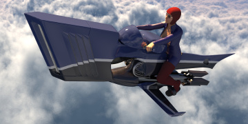 Картинка 3д+графика фантазия+ fantasy фон взгляд девушка полет