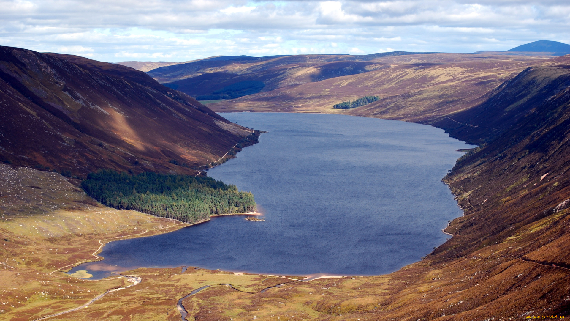 loch, muick, scotland, природа, реки, озера, loch, muick