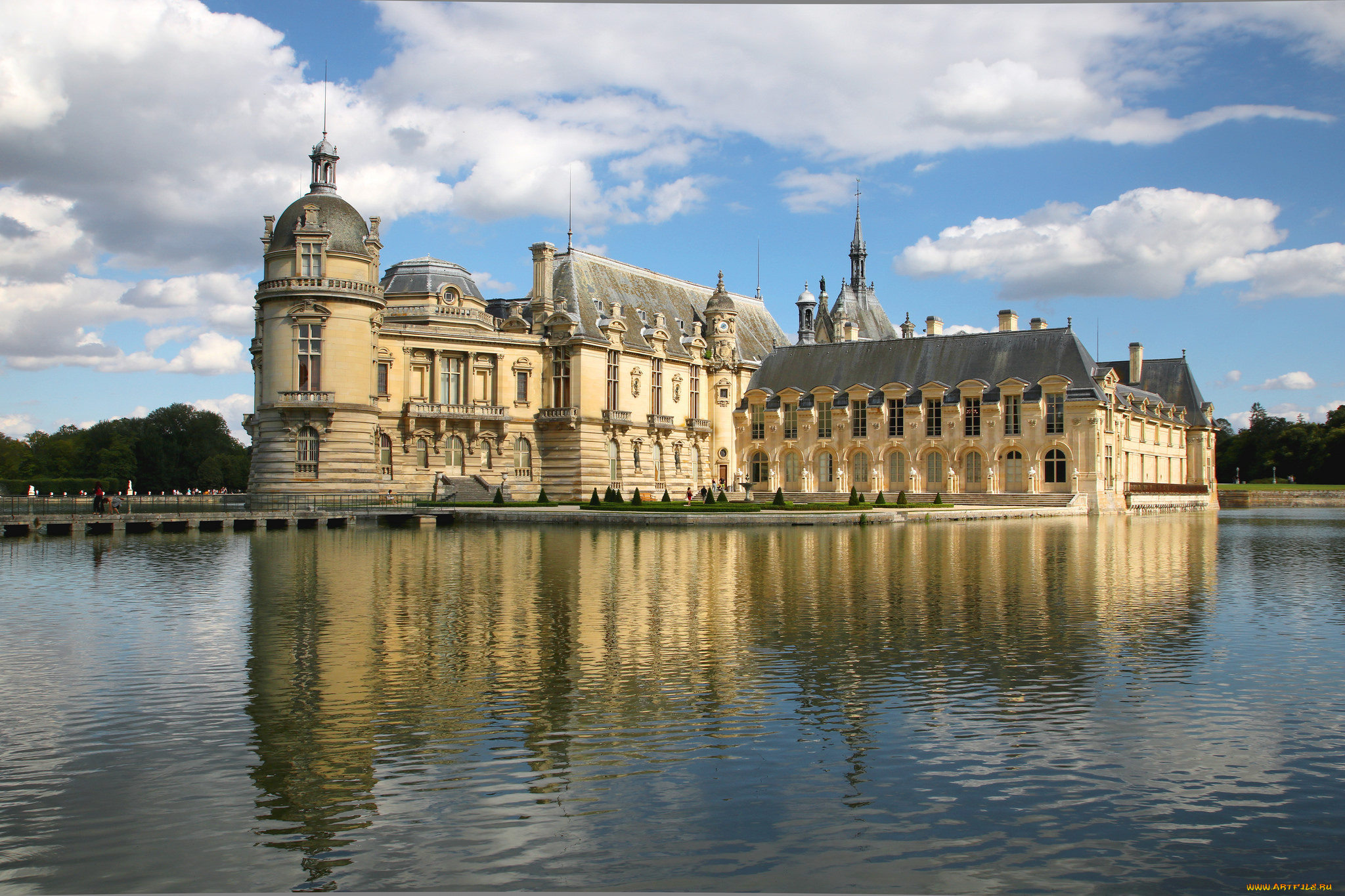 chantilly, castle, города, замки, франции, замок