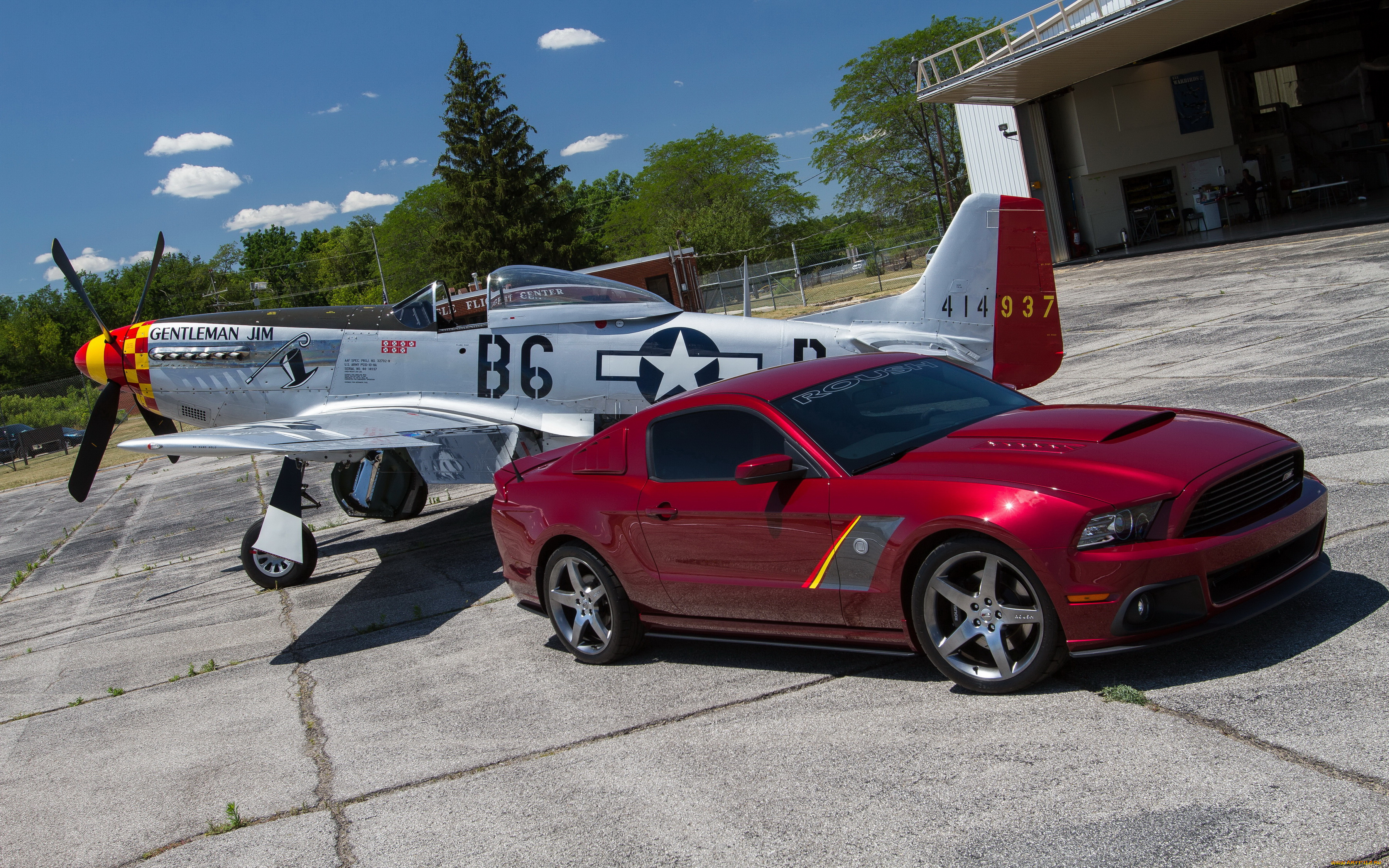 2013, ford, mustang, sr, p51, автомобили, поле, самолет