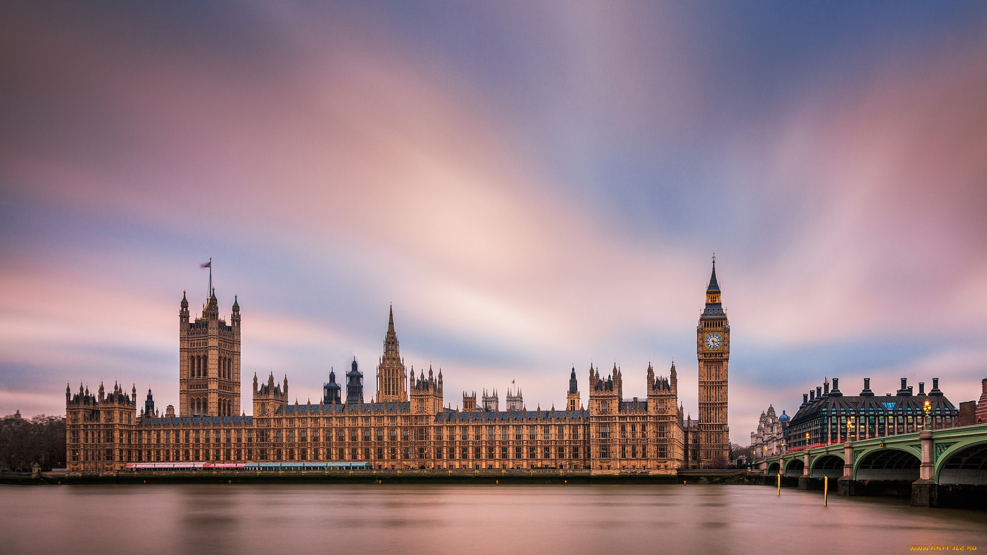 london, -, palace, of, westminster, города, лондон, , великобритания, парламент, мост, река