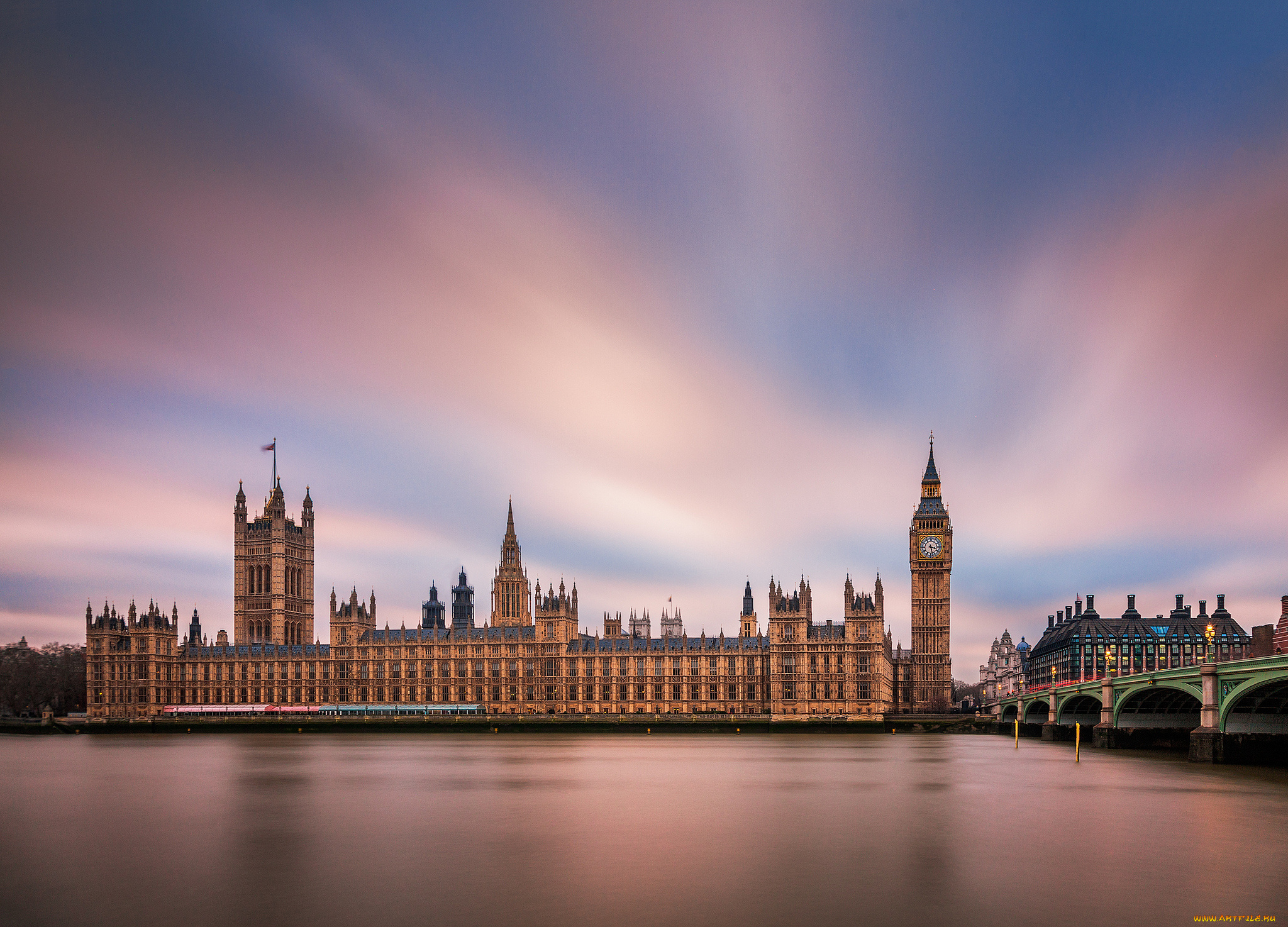 london, -, palace, of, westminster, города, лондон, , великобритания, парламент, мост, река