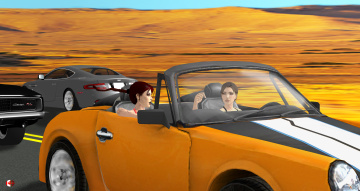 Картинка 3д+графика люди-авто мото+ people-+car+ +moto фон взгляд девушки автомобиль