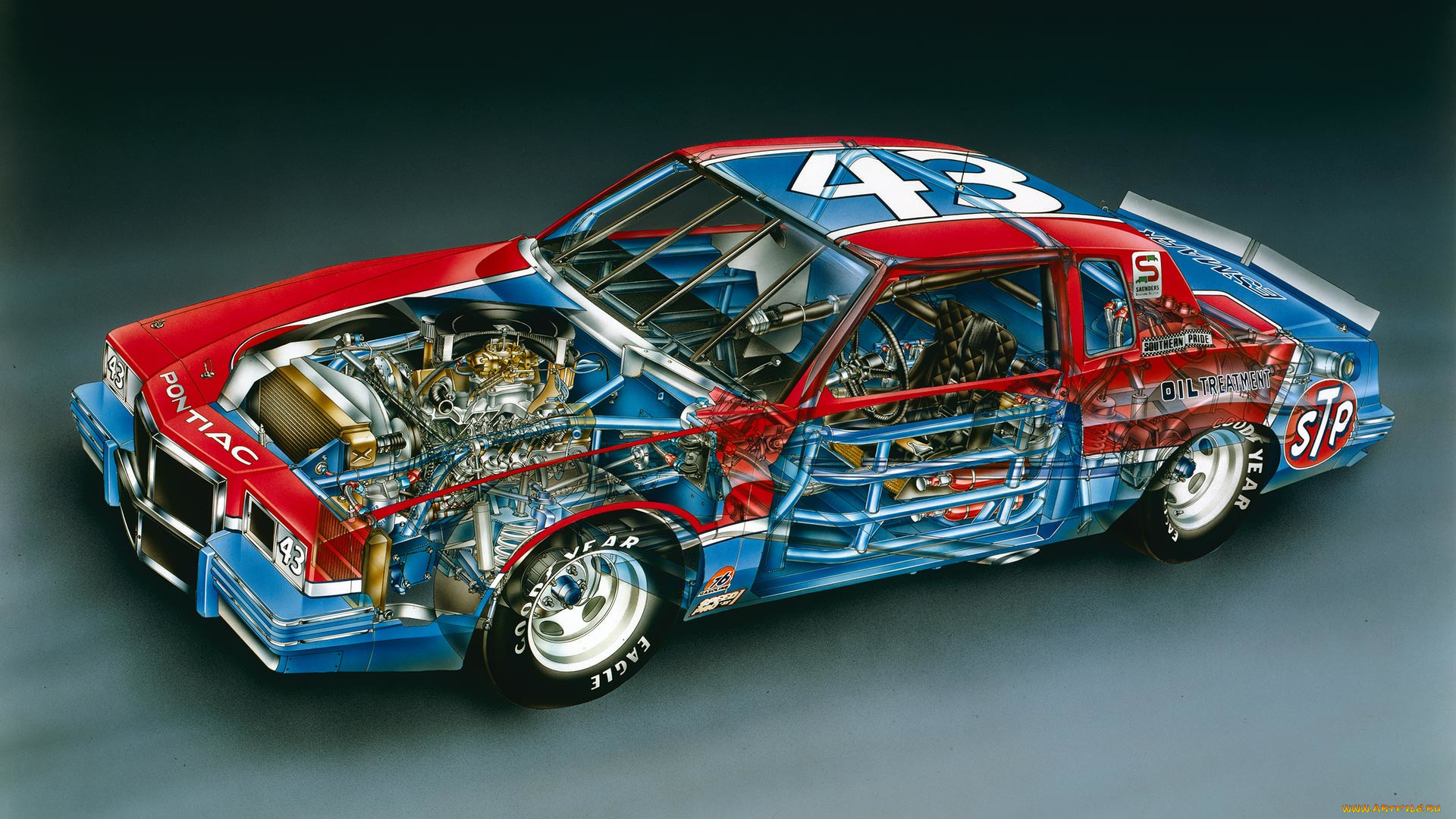 1982-richard-petty-no-43-pontiac-grand-prix, автомобили, рентген, pontiac